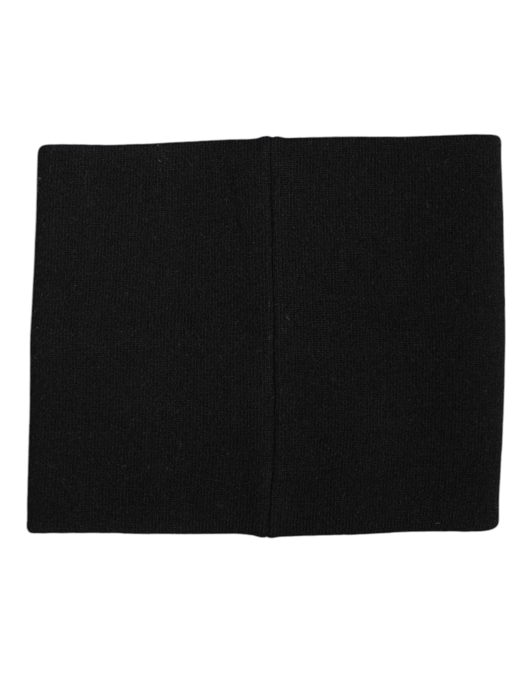 Dolce & Gabbana Black White Logo Print Knitted Neck Warmer Scarf | Regal Royce