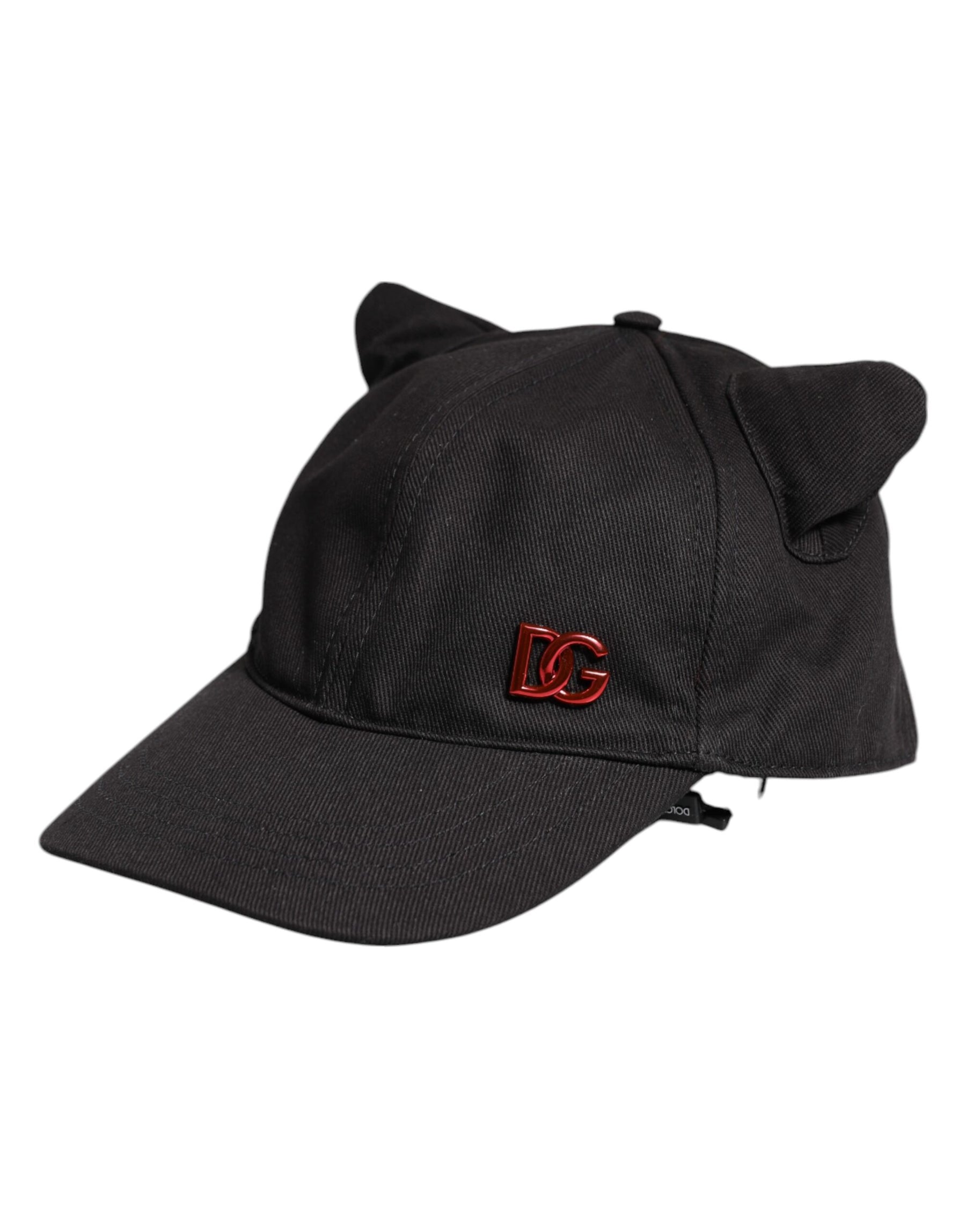 Dolce & Gabbana Black Cotton Logo Patch 6 Panels Baseball Cap | Regal Royce