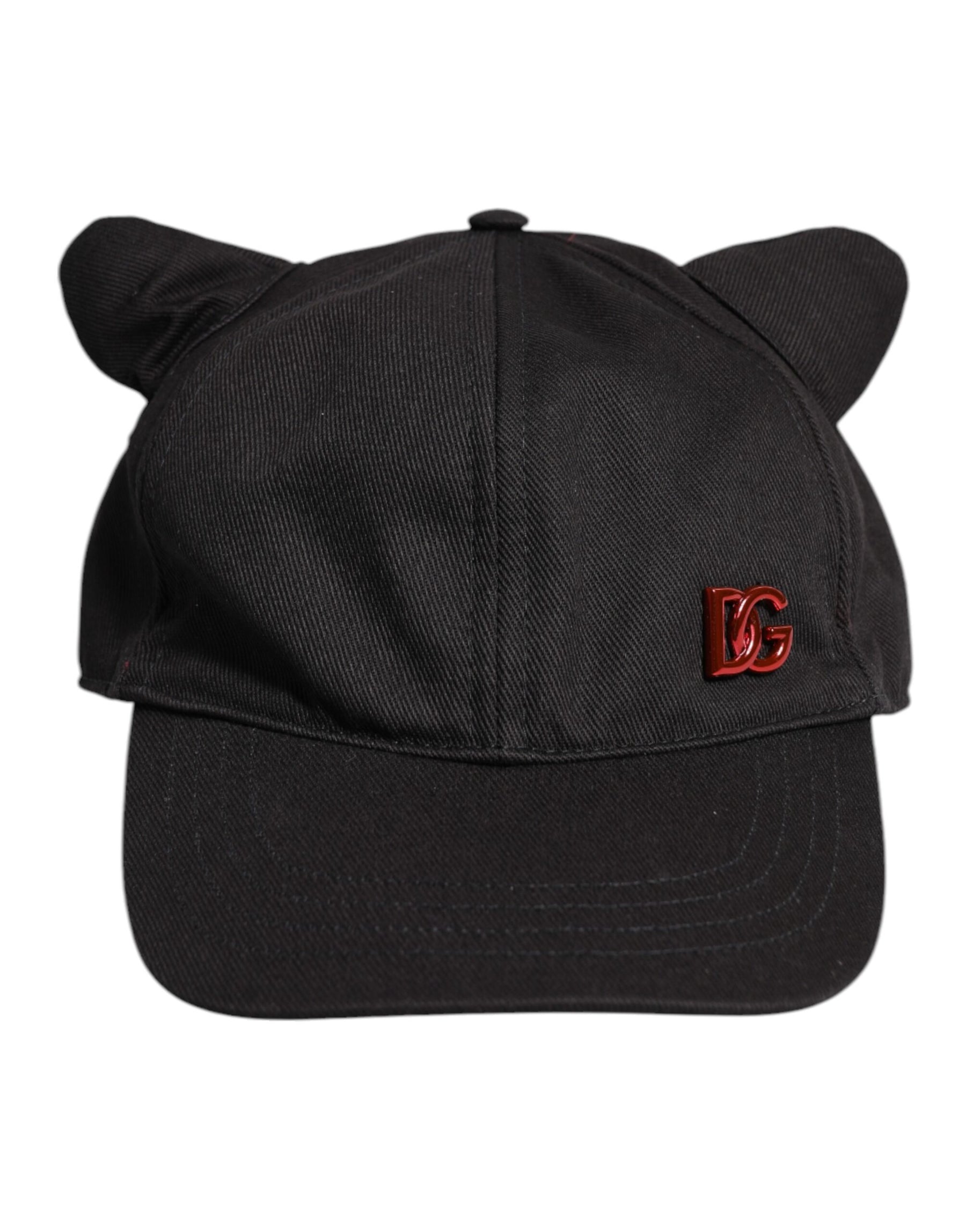 Dolce & Gabbana Black Cotton Logo Patch 6 Panels Baseball Cap | Regal Royce