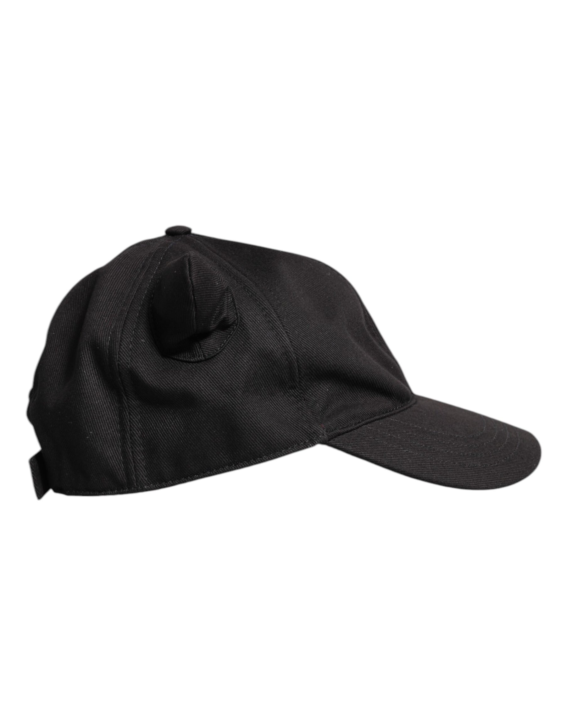 Dolce & Gabbana Black Cotton Logo Patch 6 Panels Baseball Cap | Regal Royce