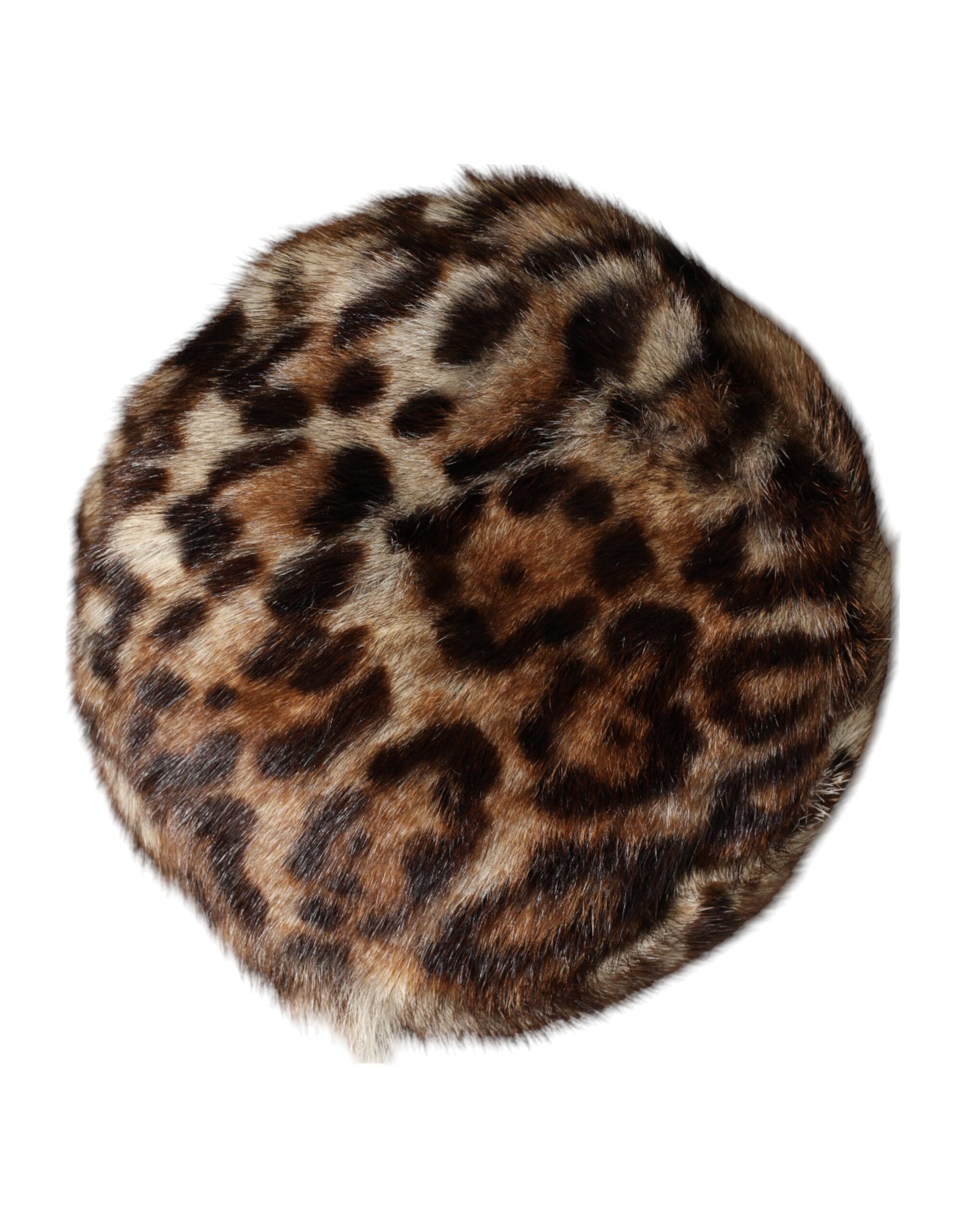 Dolce & Gabbana Brown Leopard Faux Fur Women Bucket Hat | Regal Royce
