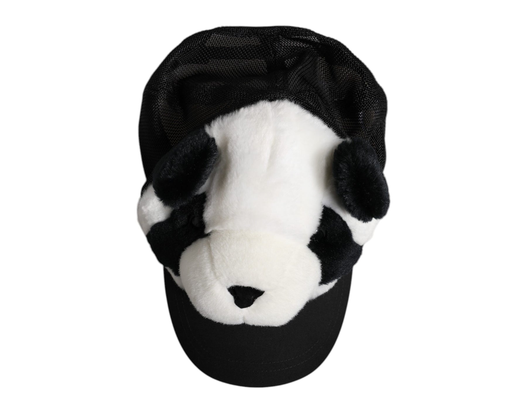 Dolce & Gabbana Black White Panda Fur Women Baseball Cap | Regal Royce
