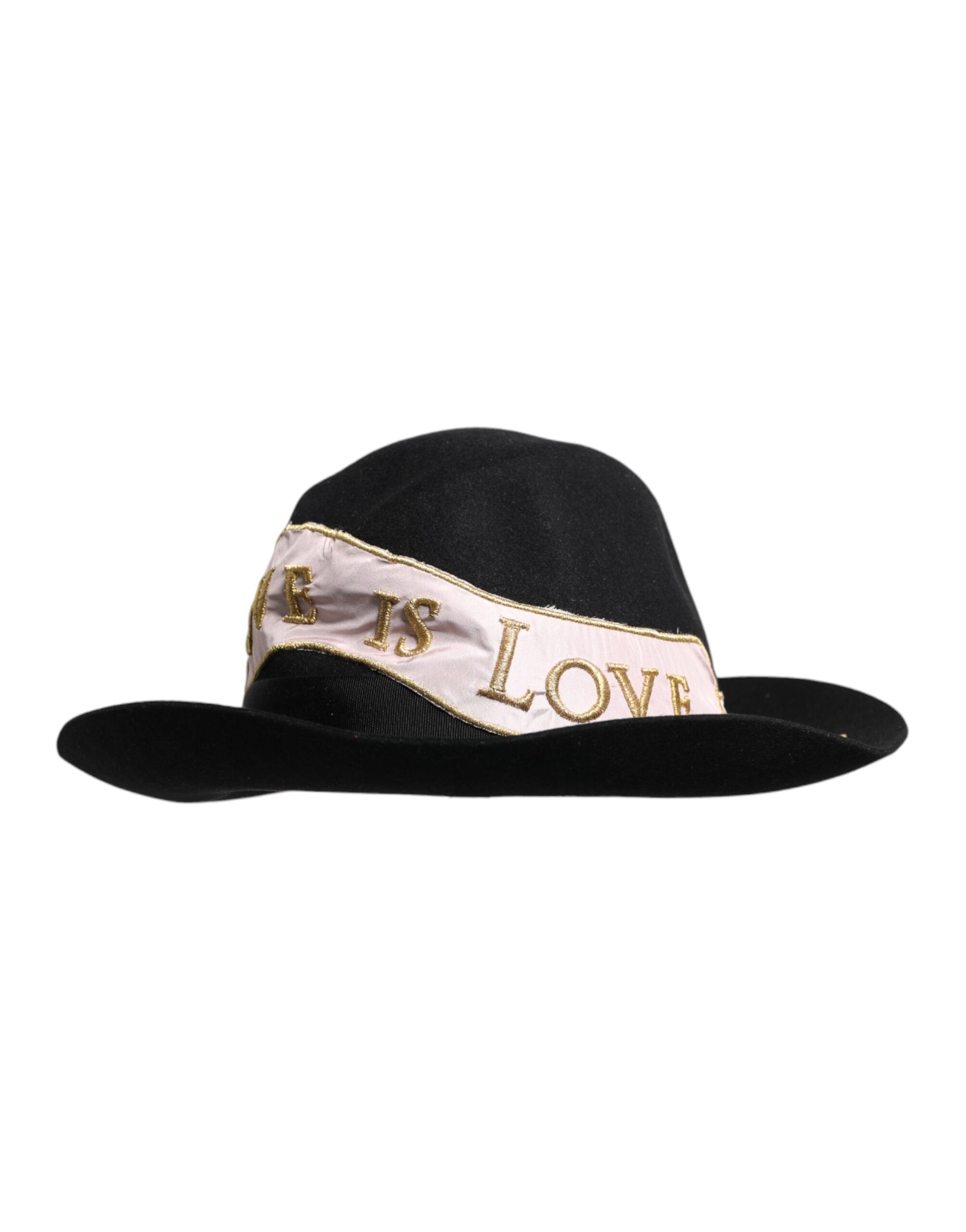 Dolce & Gabbana Black Logo Embroidered Women Wide Brim Hat | Regal Royce