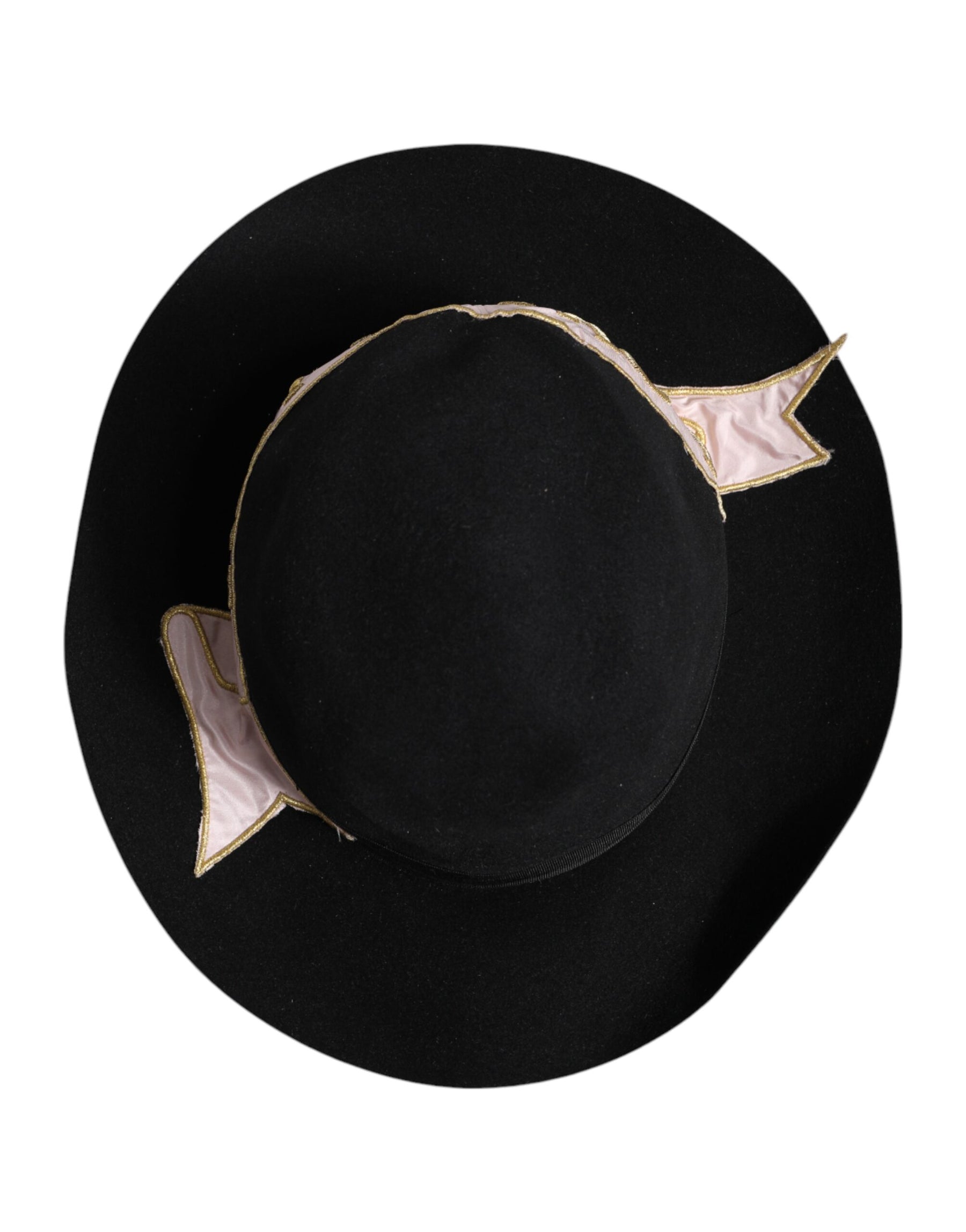 Dolce & Gabbana Black Logo Embroidered Women Wide Brim Hat | Regal Royce