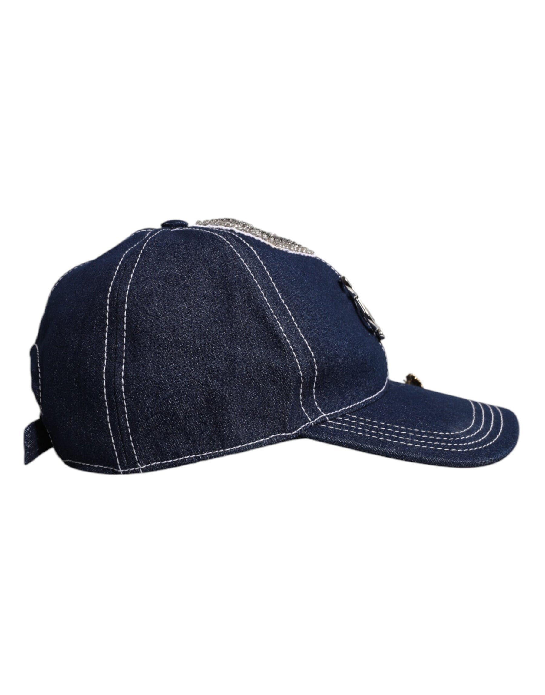 Dolce & Gabbana Blue Crystal Embellishment Baseball Cap | Regal Royce