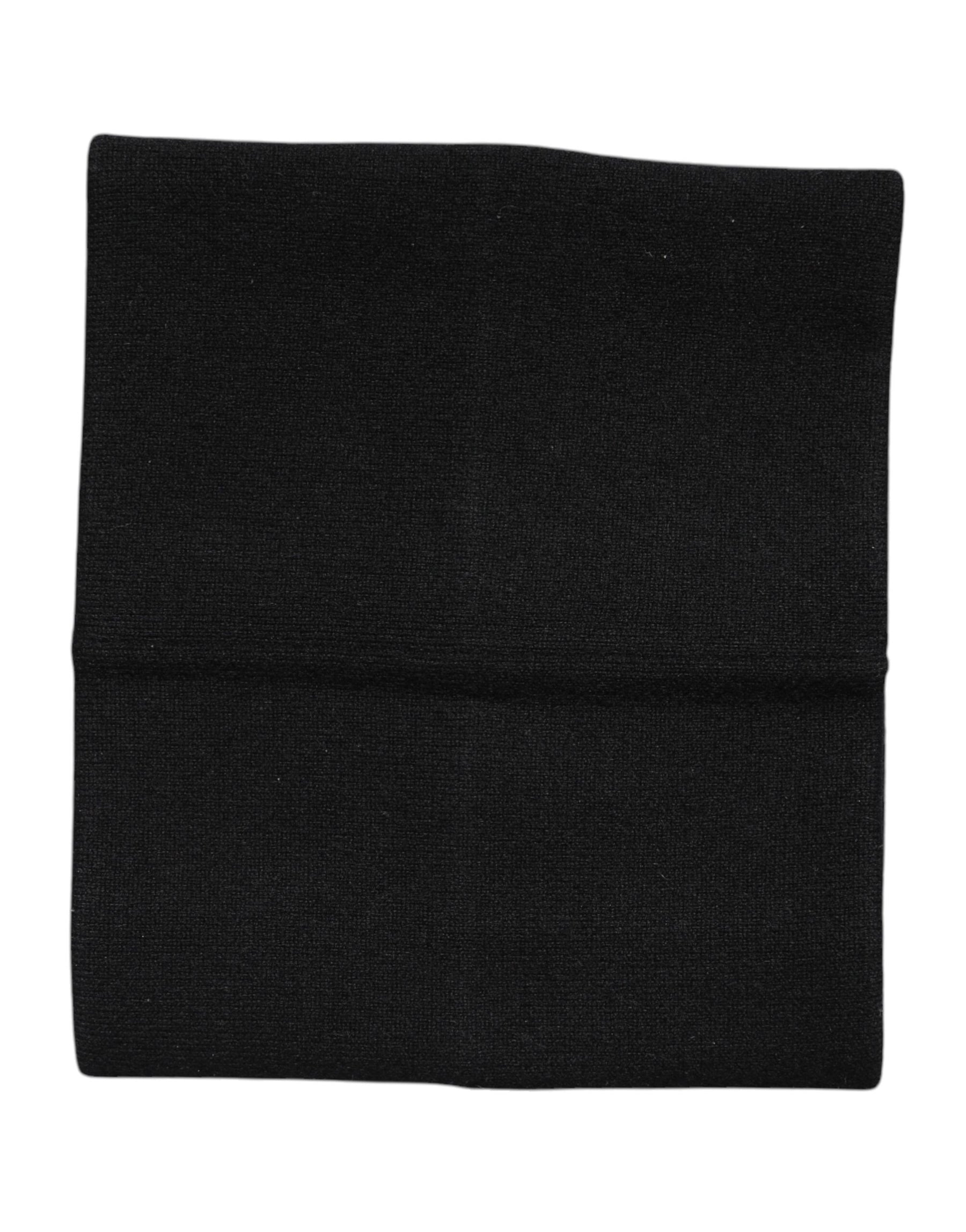 Dolce & Gabbana Black Cashmere Knitted Neck Warmer Foulard Scarf | Regal Royce
