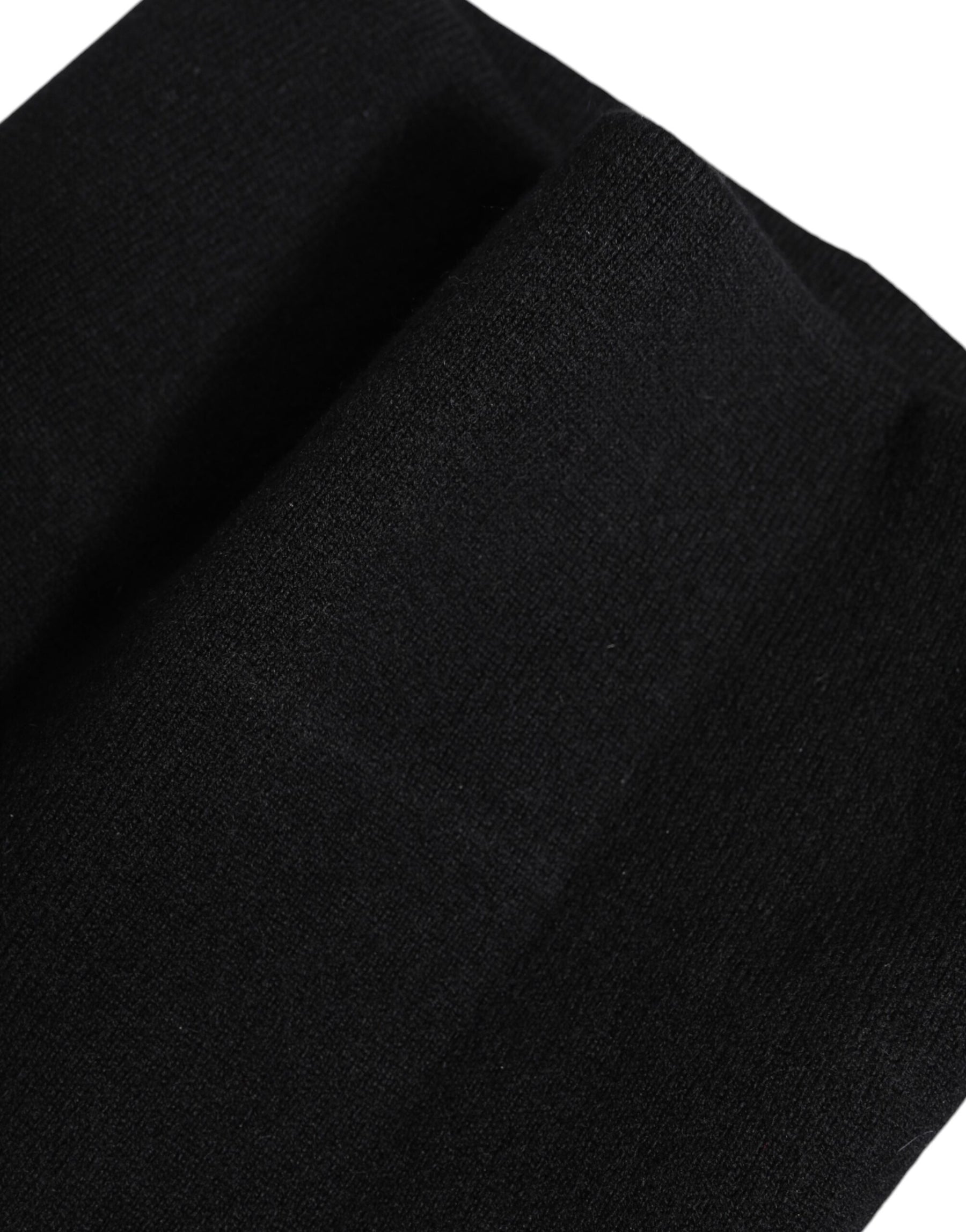 Dolce & Gabbana Black Cashmere Knitted Neck Warmer Foulard Scarf | Regal Royce