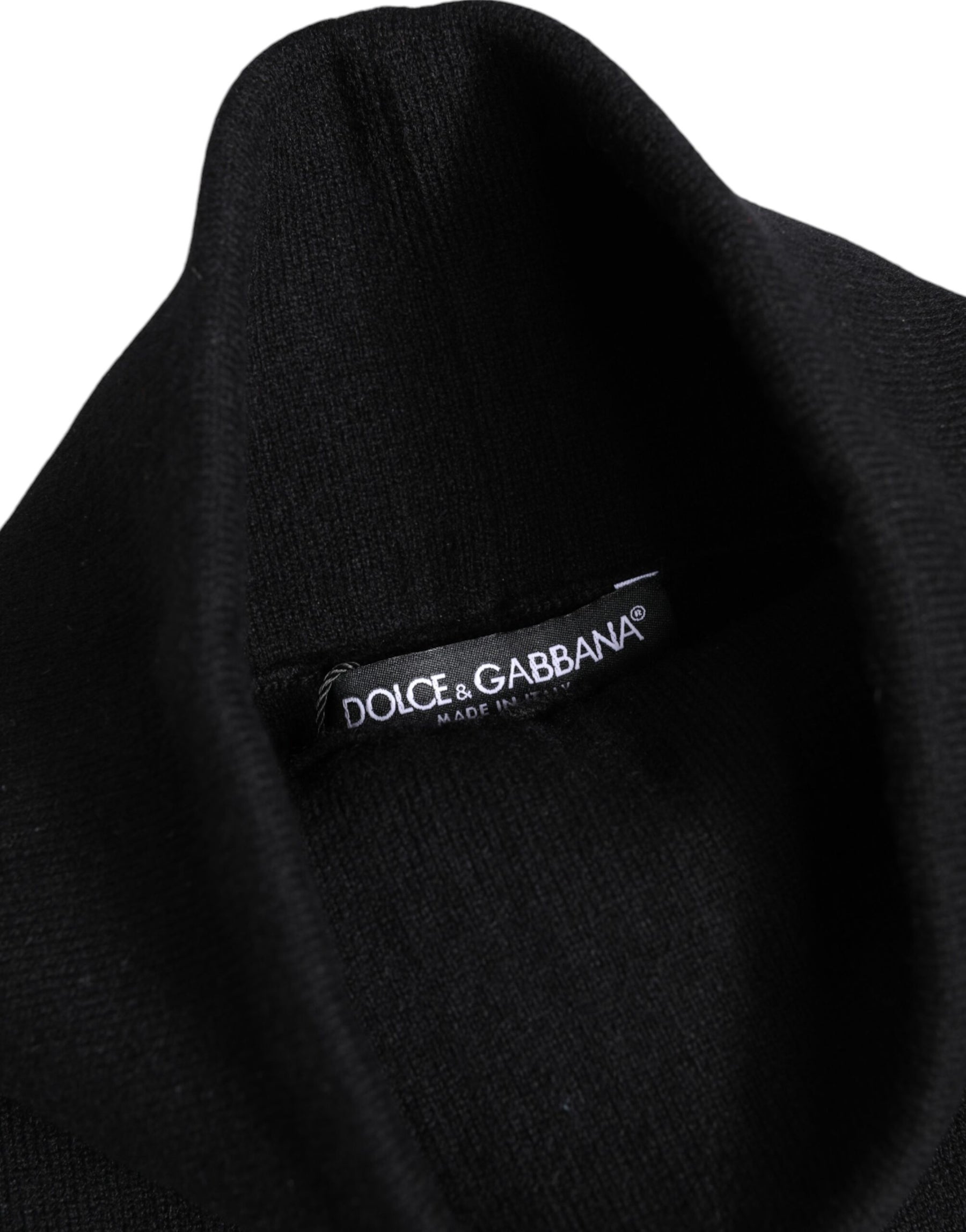 Dolce & Gabbana Black Cashmere Knitted Neck Warmer Foulard Scarf | Regal Royce