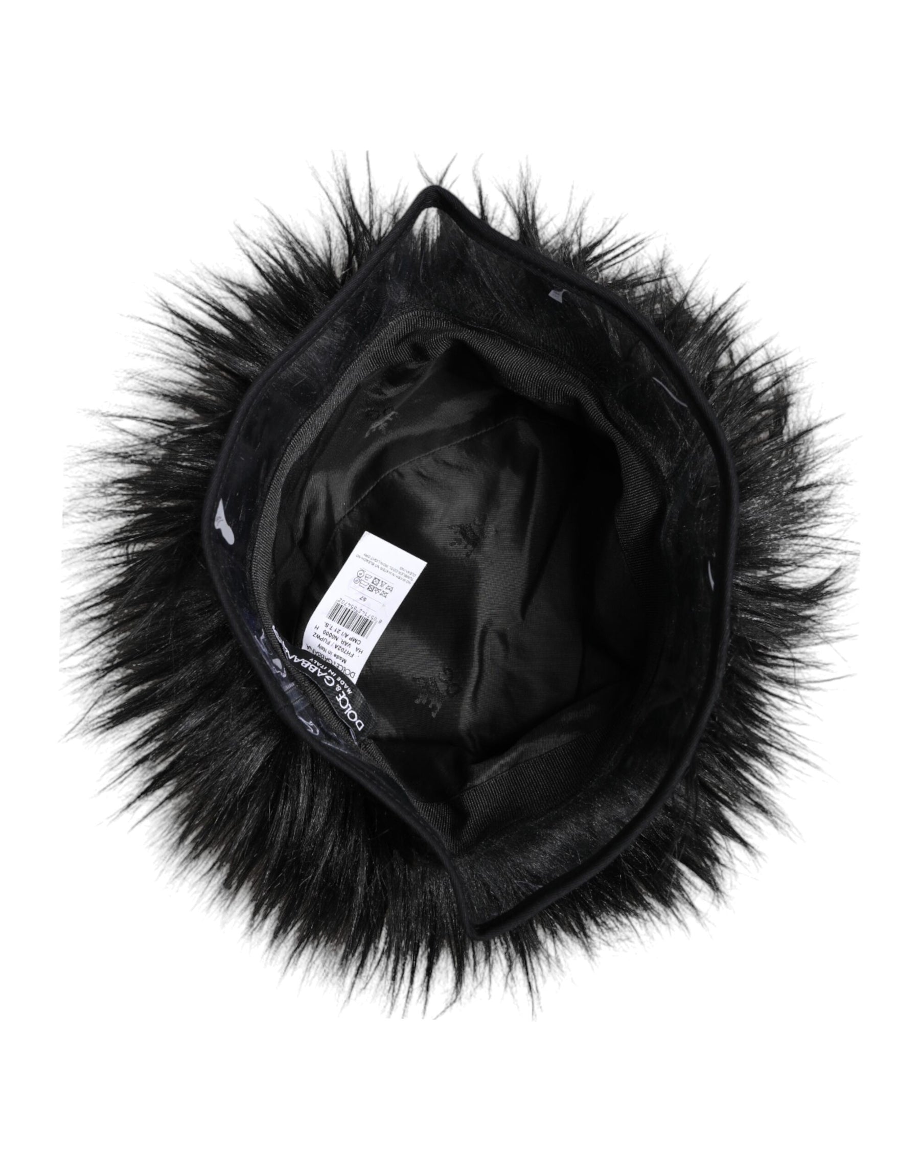 Dolce & Gabbana Black Faux Fur Bucket Hat | Regal Royce