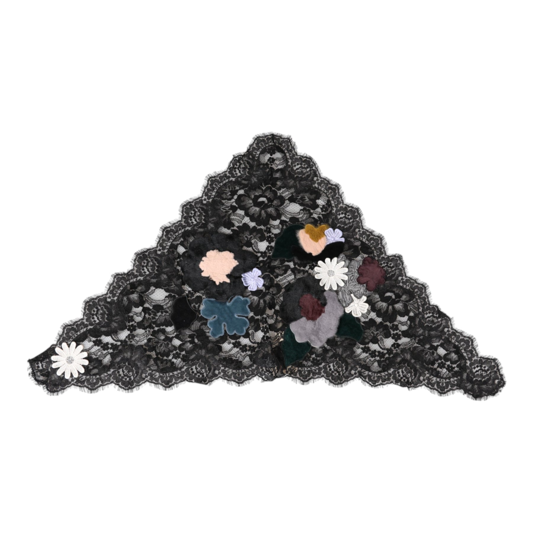 Dolce & Gabbana Black Lace Floral Applique Cotton Veil Hat | Regal Royce