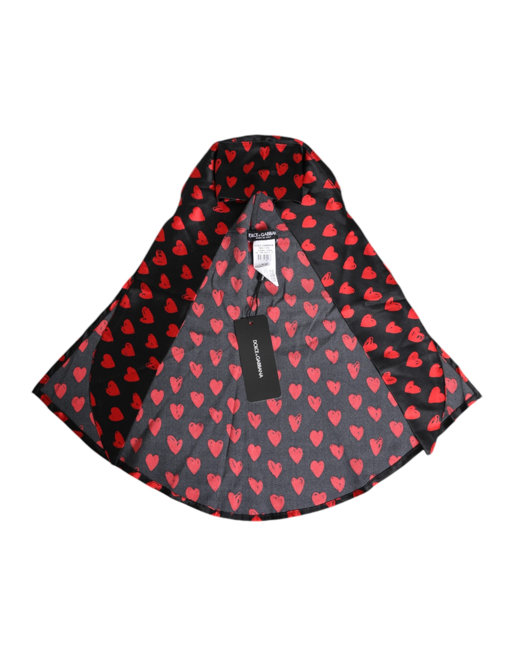 Dolce & Gabbana Black Red Hearts Polyester Hat | Regal Royce