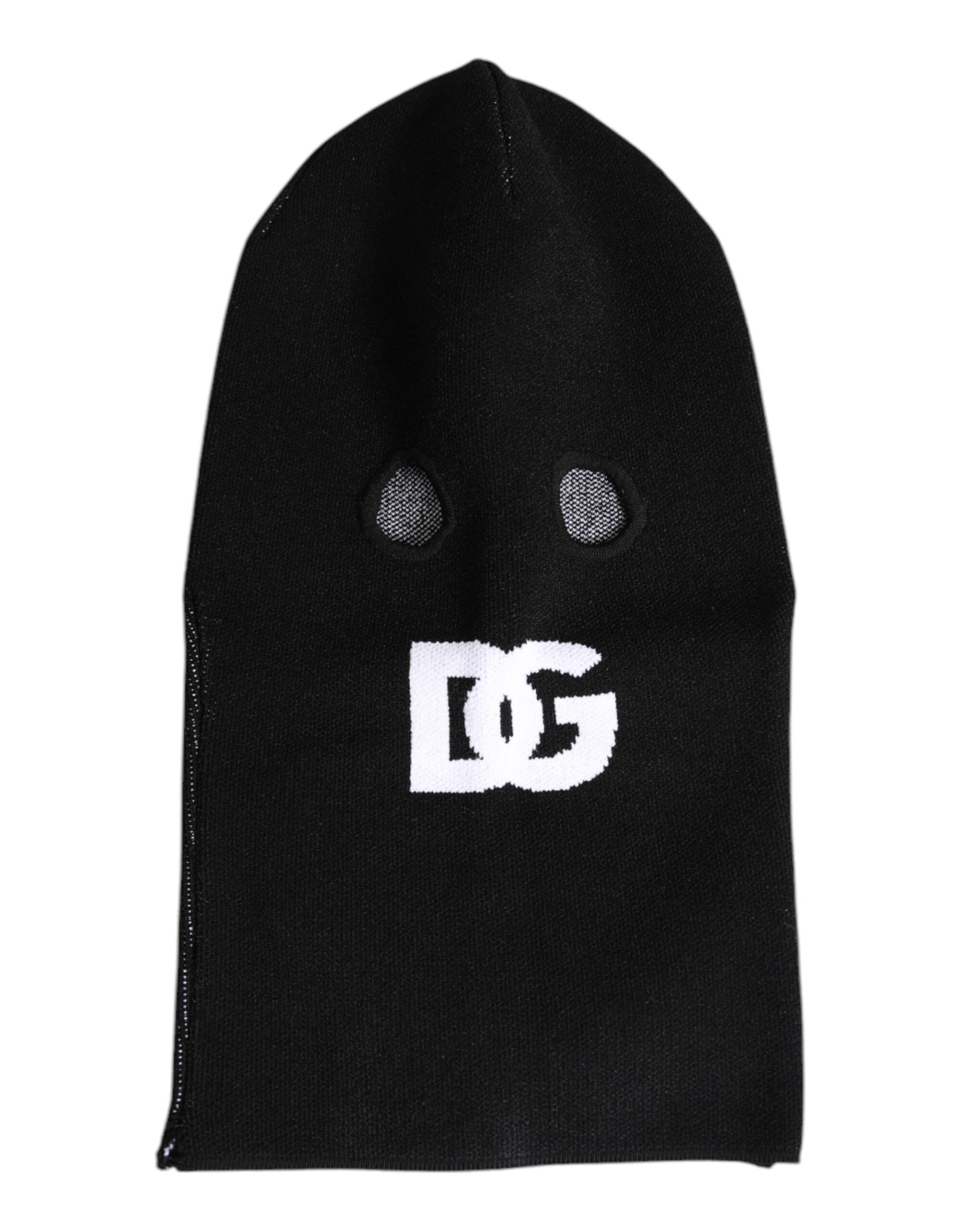 Dolce & Gabbana Black Cashmere Knitted Ski Mask Balaclava Hat | Regal Royce