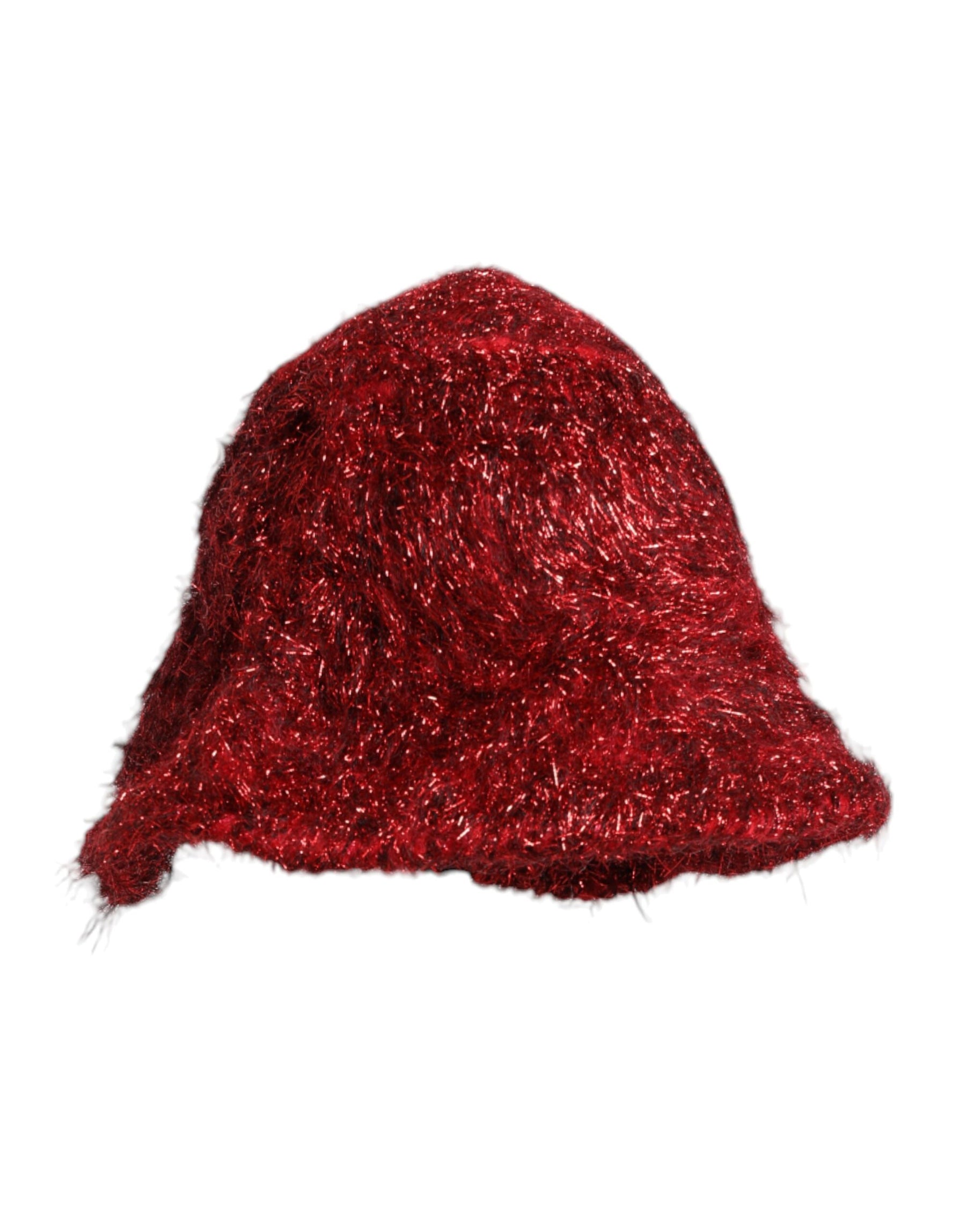 Dolce & Gabbana Red Viscose Tinsel Wide Brim Bucket Hat | Regal Royce