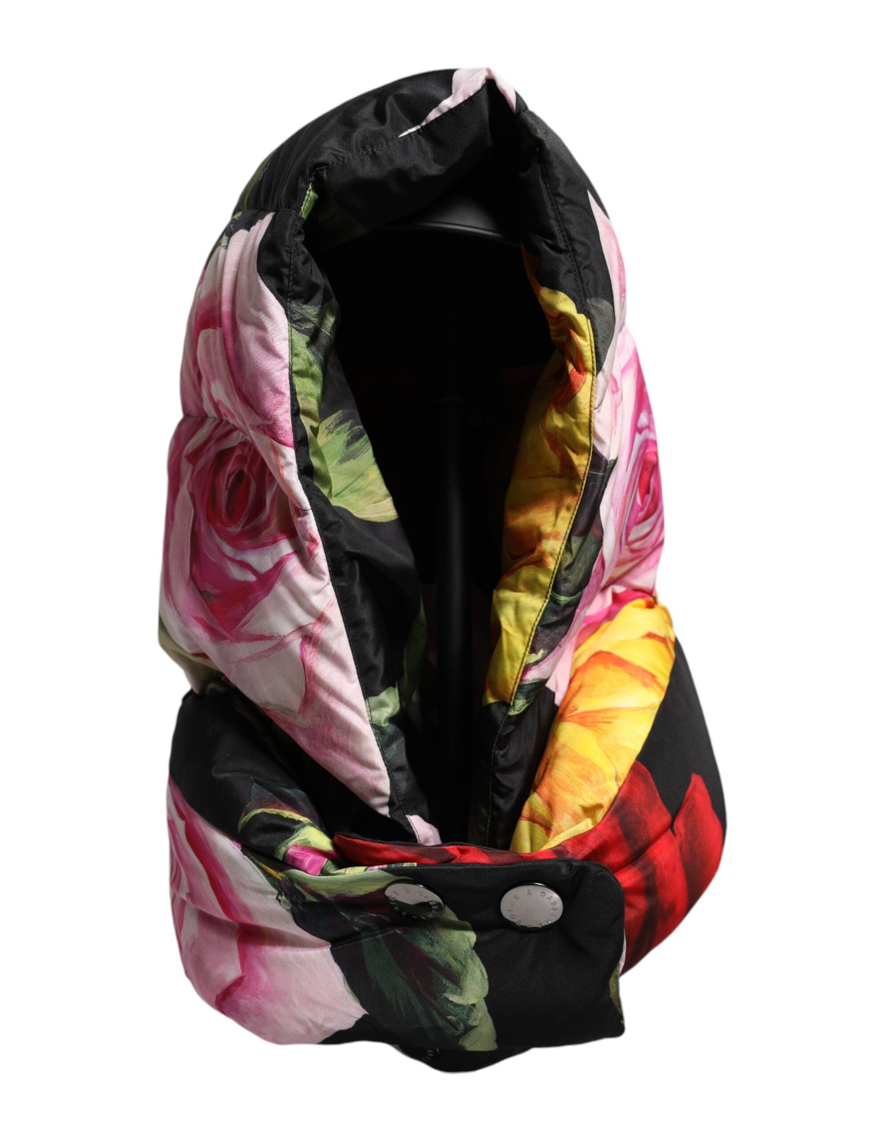 Dolce & Gabbana Black Floral Print Whole Head Wrap Hat | Regal Royce