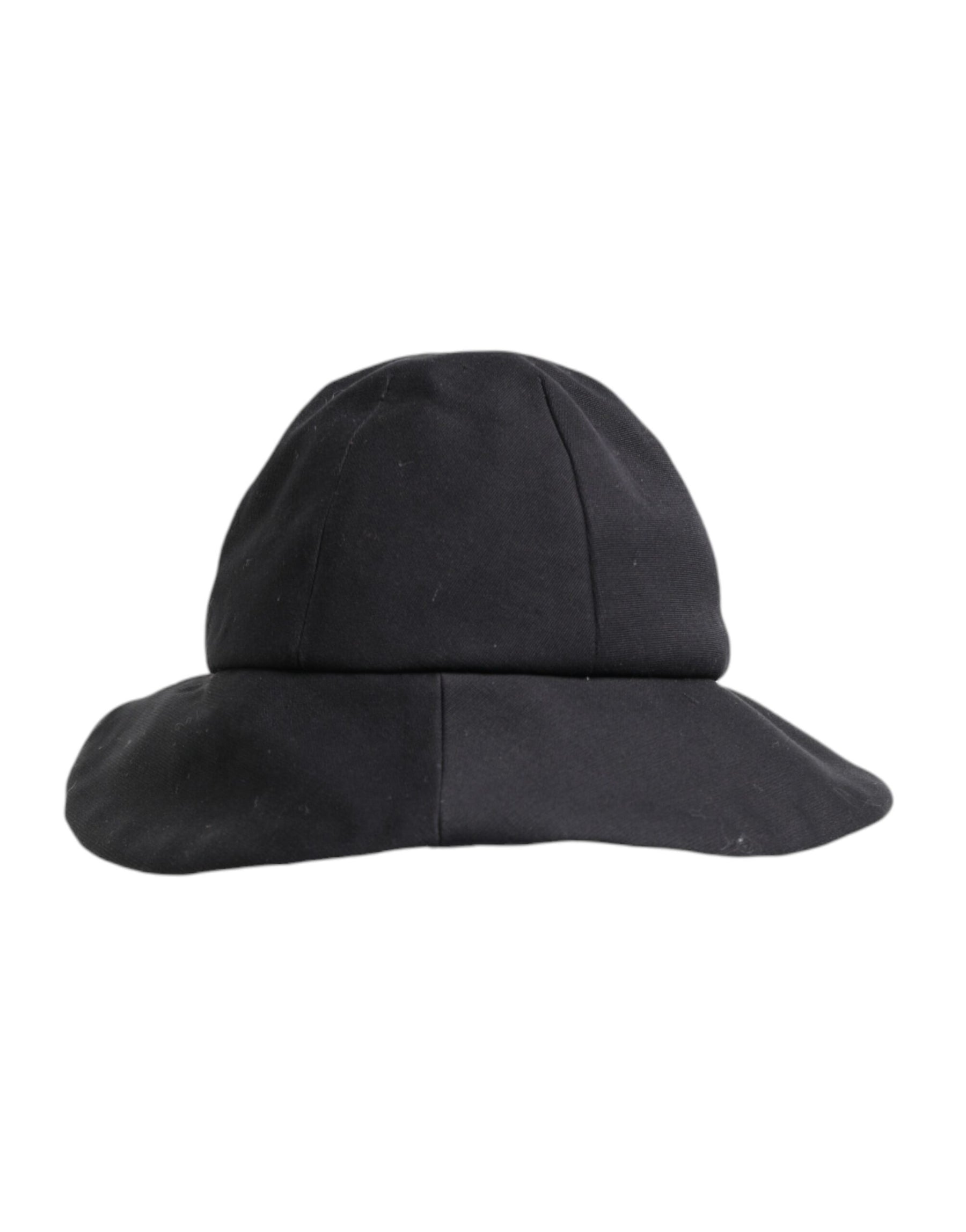 Dolce & Gabbana Black Cotton Wide Brim Bucket Hat | Regal Royce