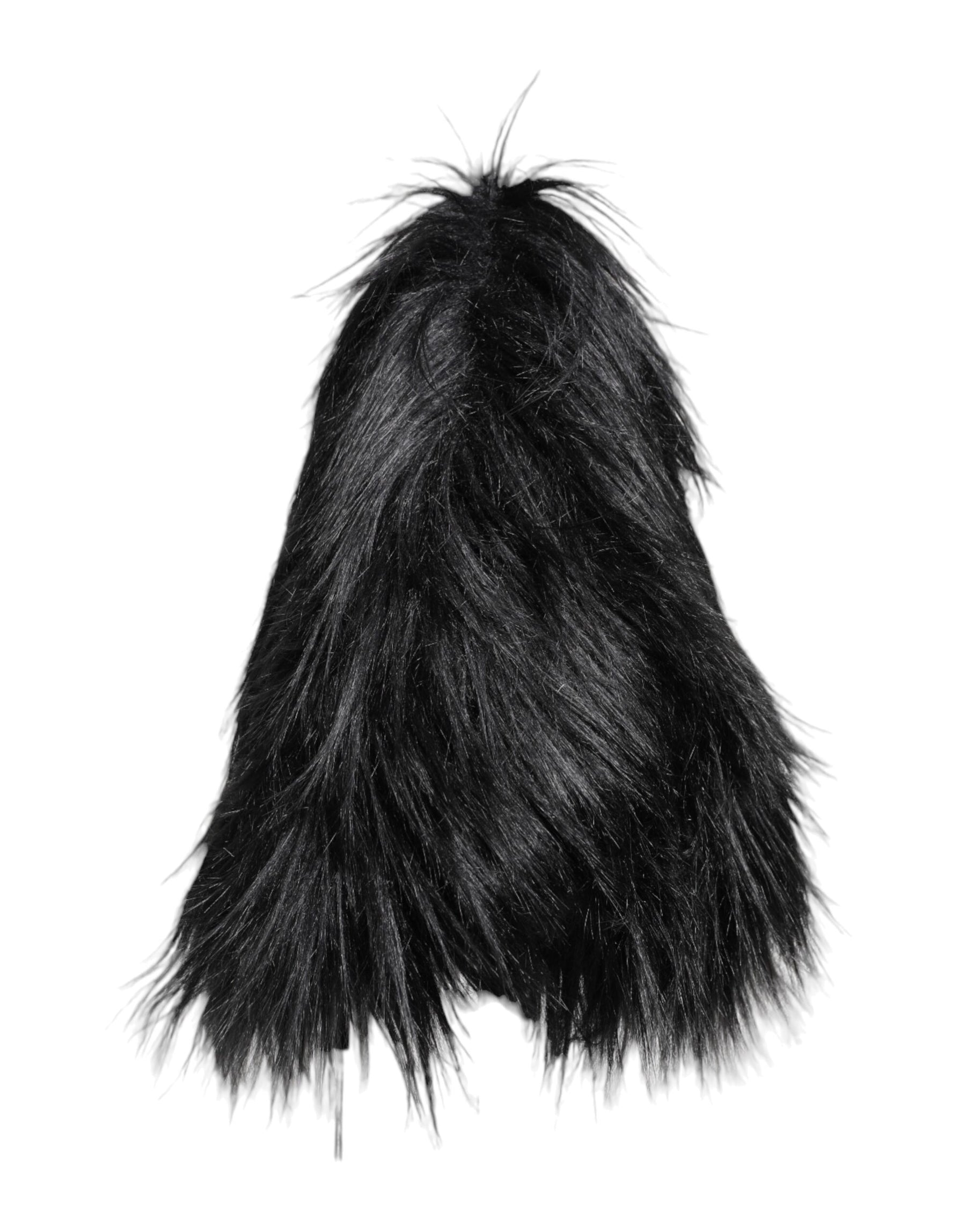 Dolce & Gabbana Black Acrylic Fur Womens Bucket Hat | Regal Royce