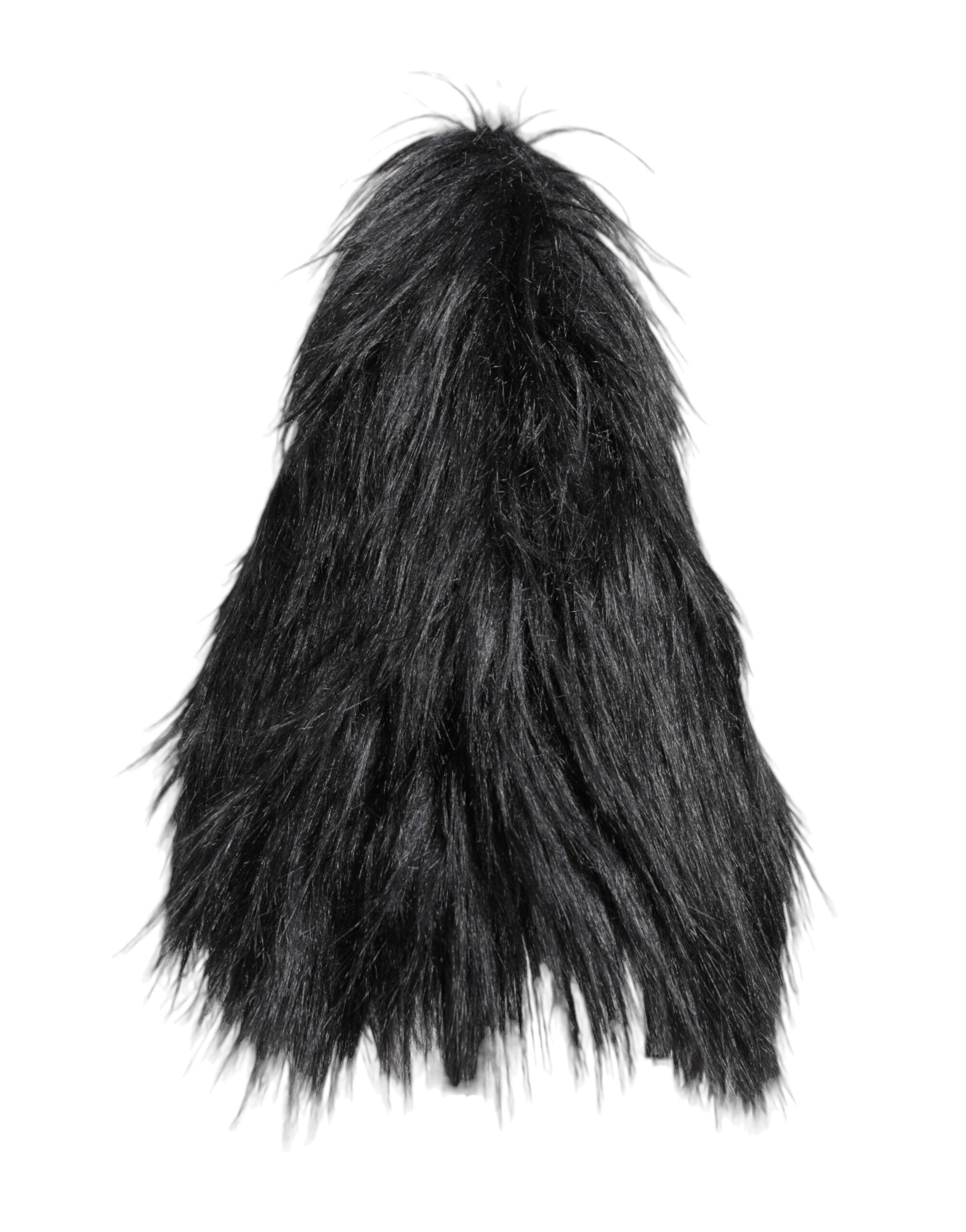 Dolce & Gabbana Black Acrylic Fur Womens Bucket Hat | Regal Royce