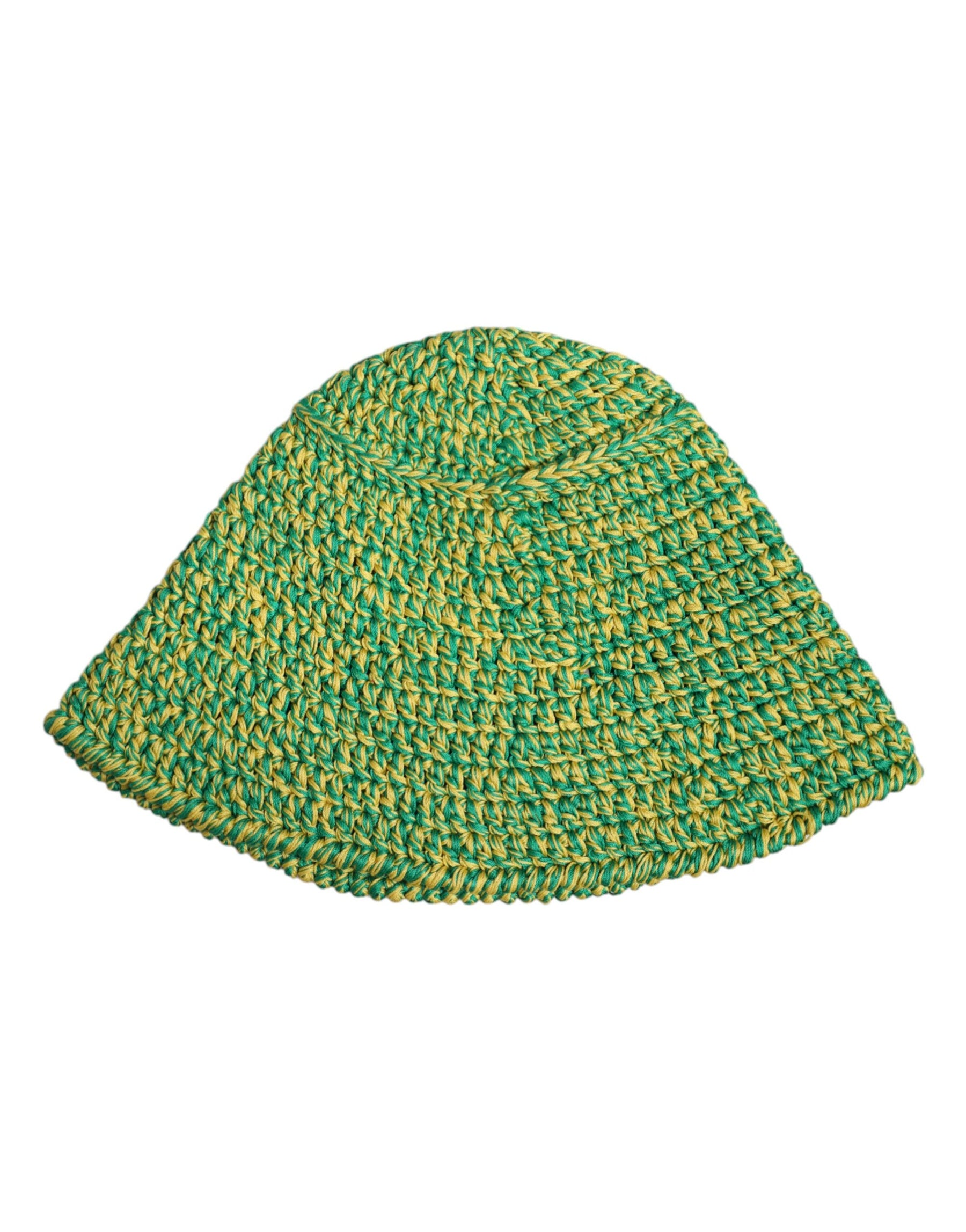 Dolce & Gabbana Green Cotton Crochet DG Logo Bucket Hat | Regal Royce