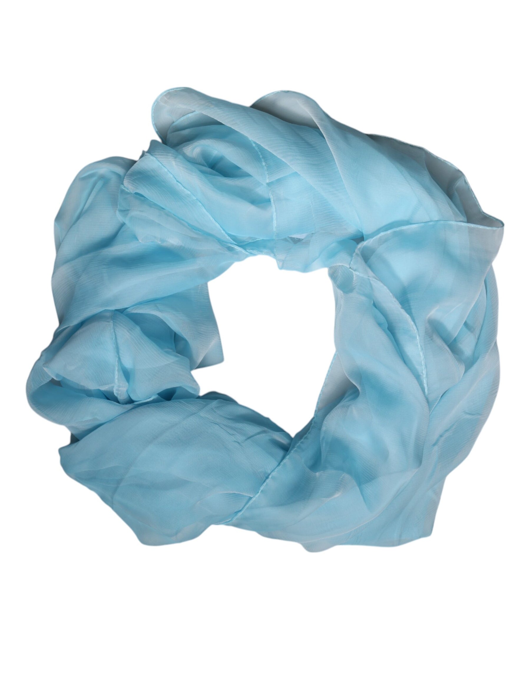 Dolce & Gabbana Light Blue Silk Rectangle Wrap Shawl Scarf | Regal Royce