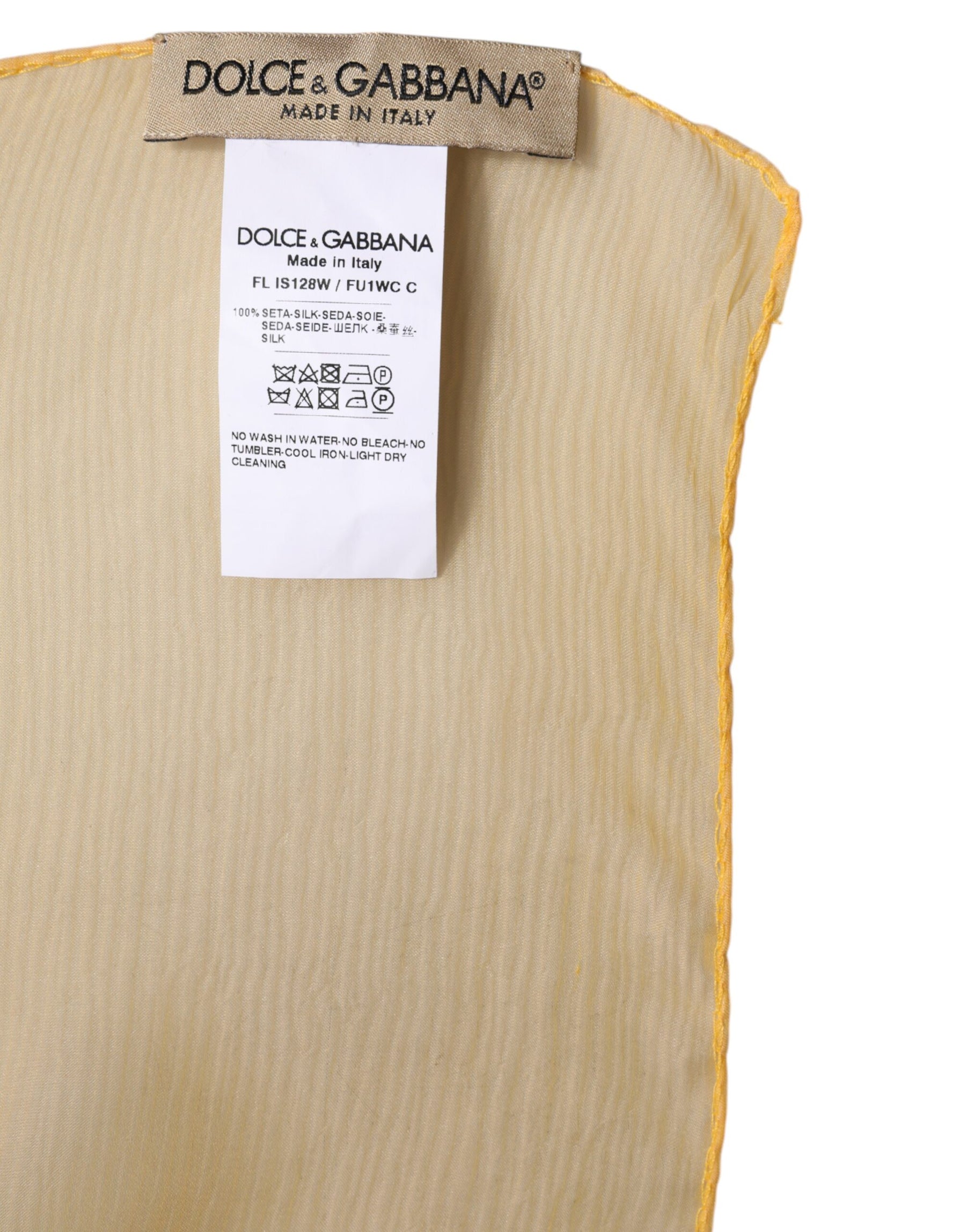 Dolce & Gabbana Yellow Silk Rectangle Wrap Shawl Scarf | Regal Royce