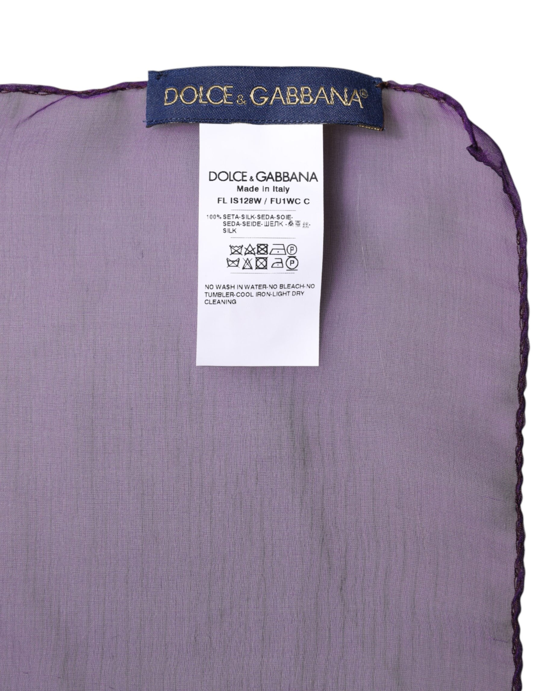 Dolce & Gabbana Purple Silk Rectangle Wrap Shawl Scarf | Regal Royce