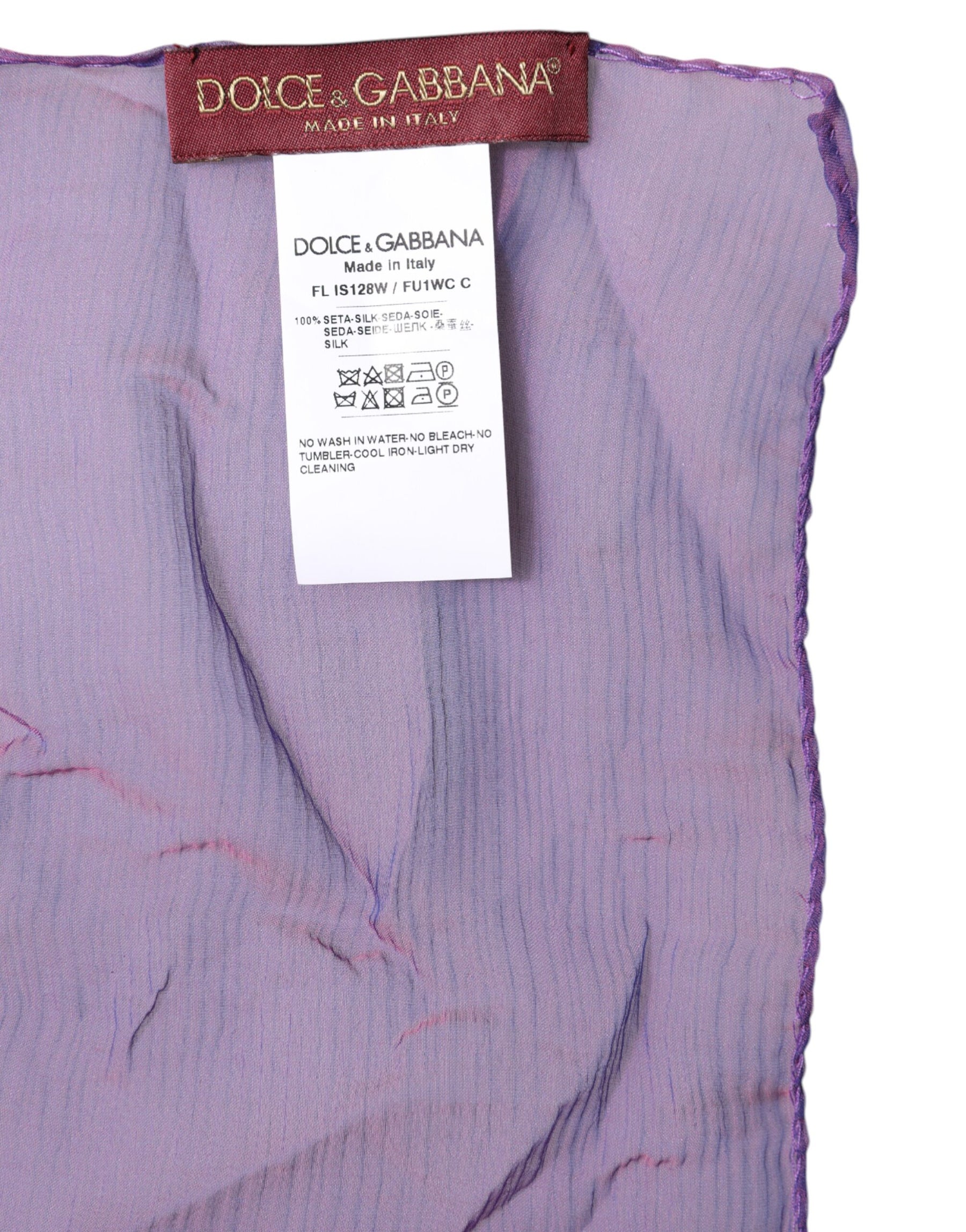 Dolce & Gabbana Purple Silk Rectangle Wrap Shawl Scarf | Regal Royce