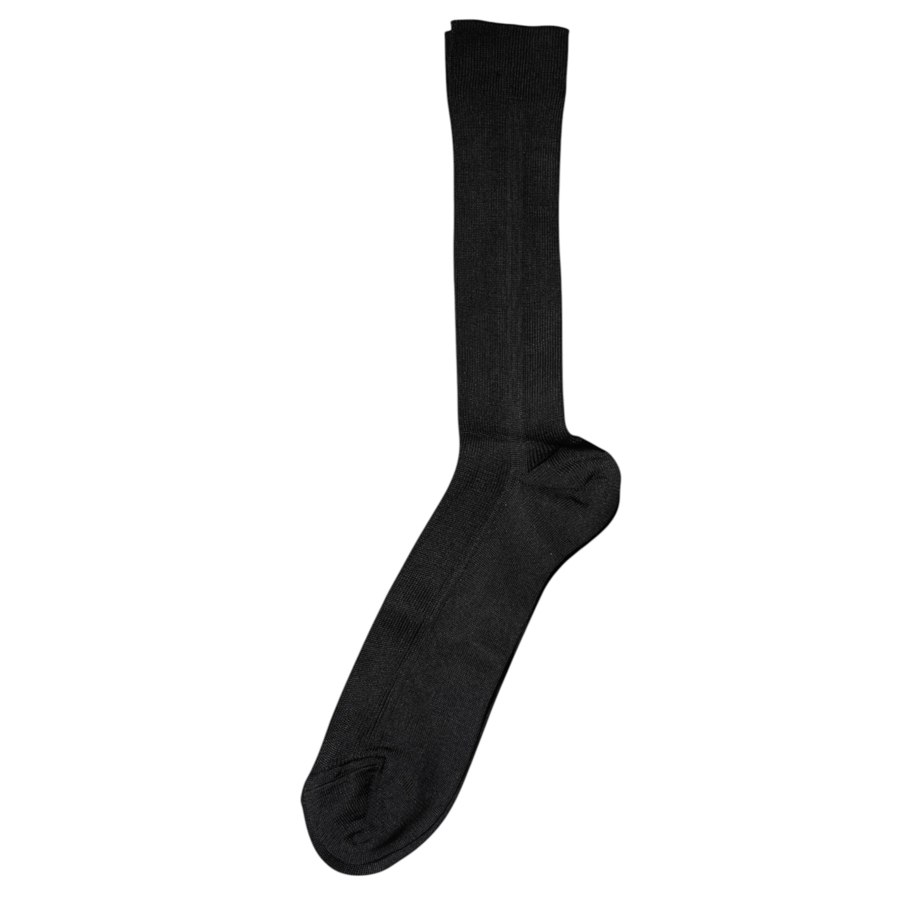 Dolce & Gabbana Black Cotton DG Logo Mid Calf Men Socks | Regal Royce
