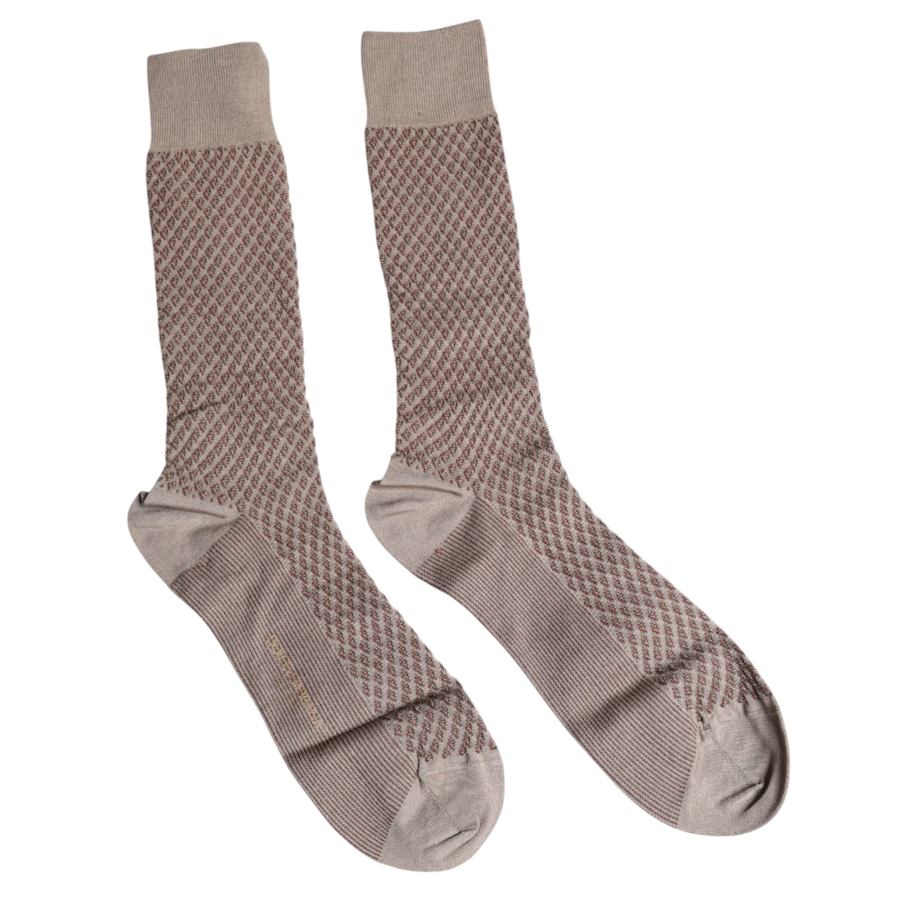 Dolce & Gabbana Brown Solid DG Logo Mid Calf Men Socks | Regal Royce