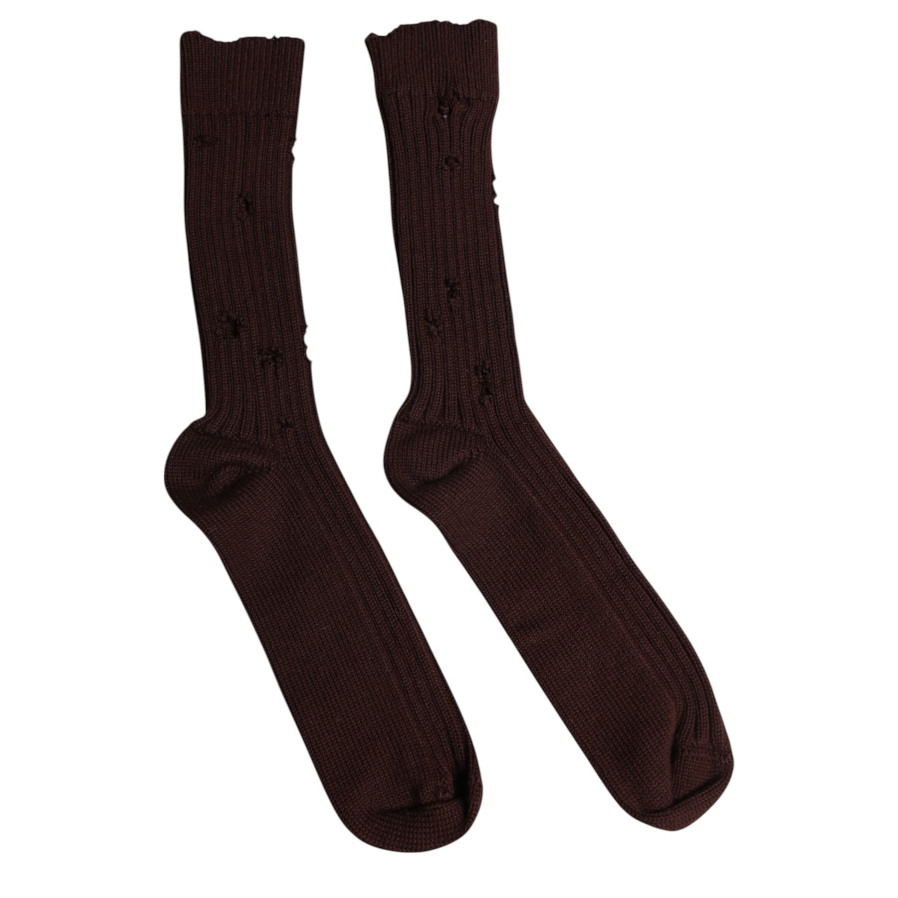 Dolce & Gabbana Brown Cotton Stretch Over The Calf Socks | Regal Royce