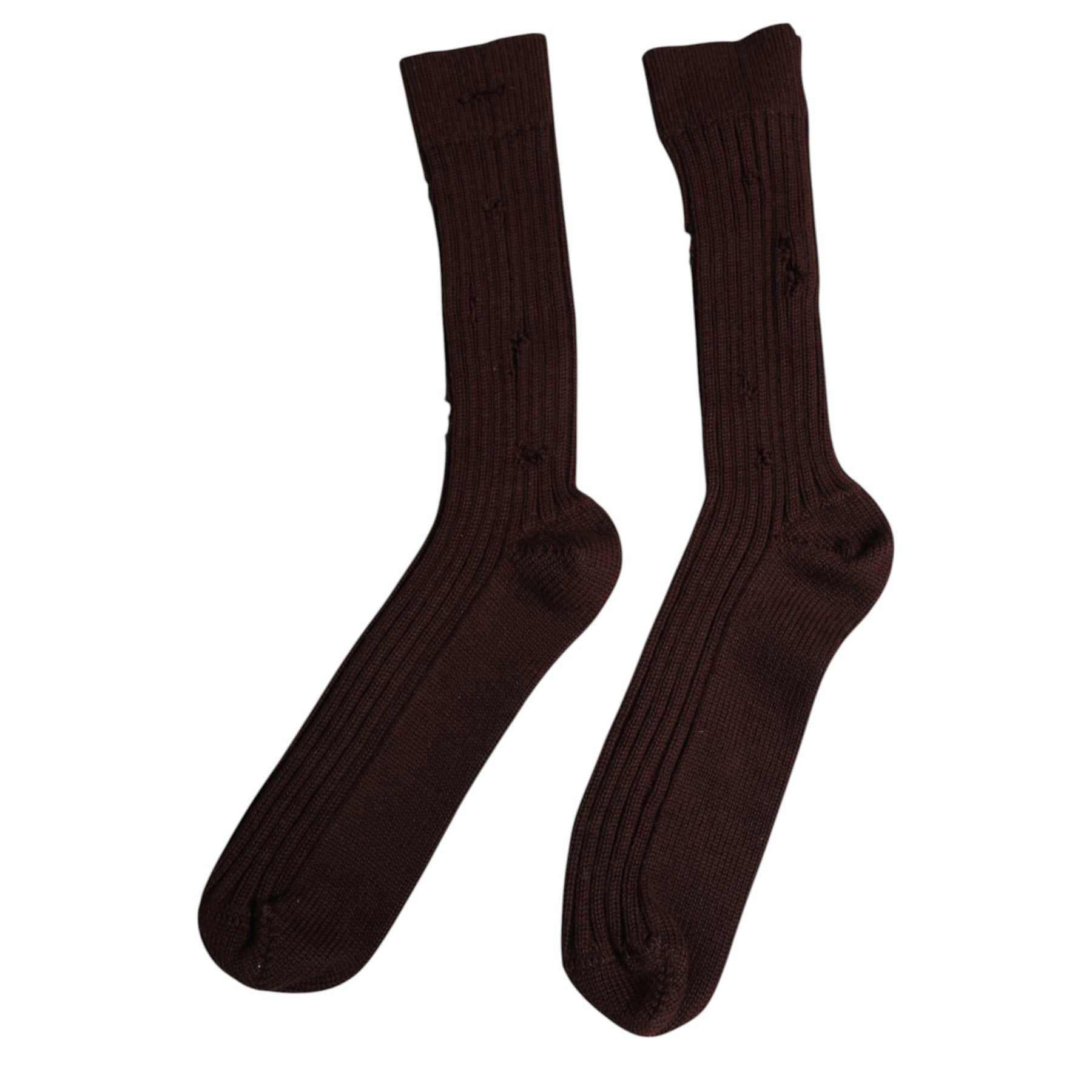 Dolce & Gabbana Brown Cotton Stretch Over The Calf Socks | Regal Royce