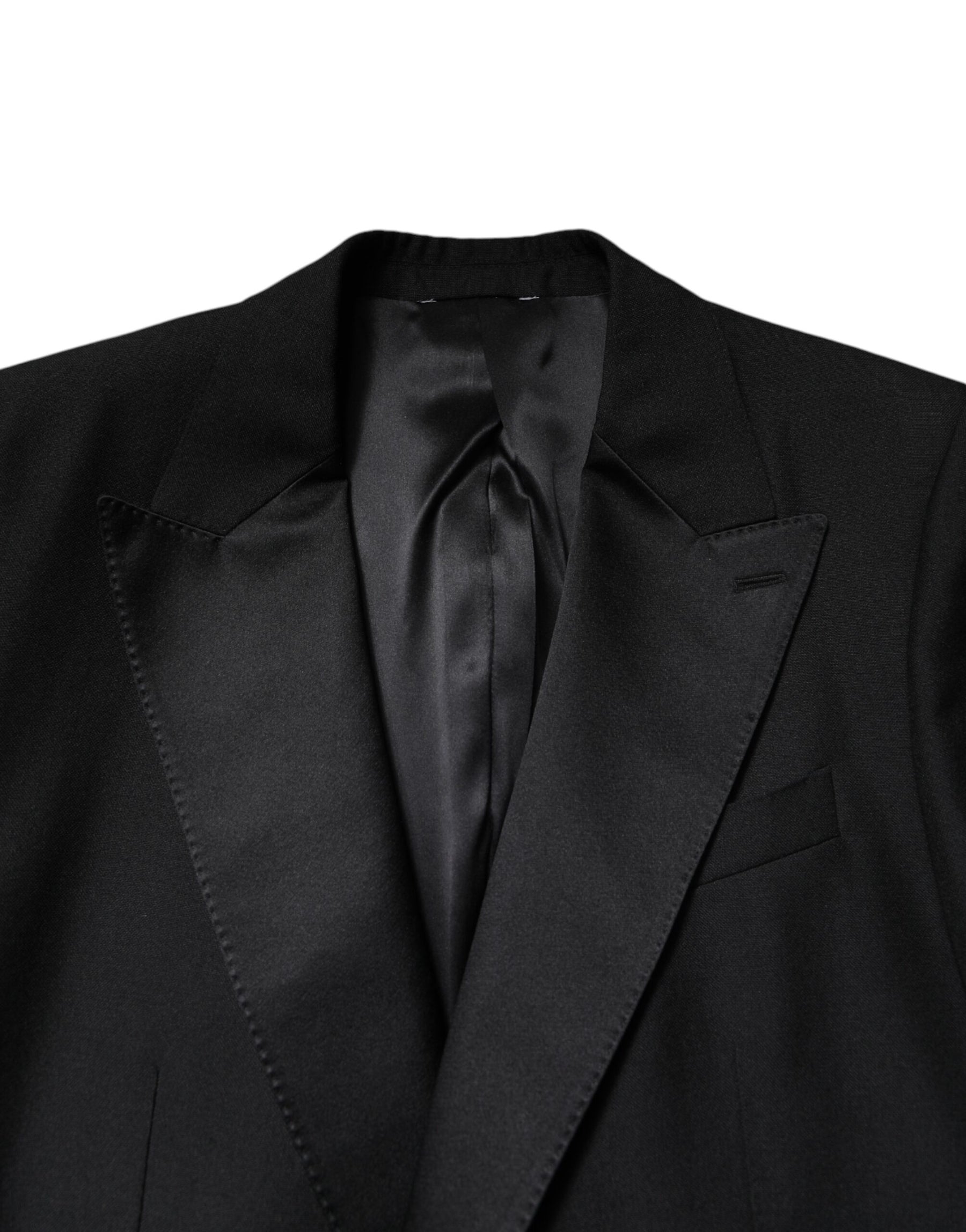 Dolce & Gabbana Black Wool Single Breasted Coat Blazer | Regal Royce