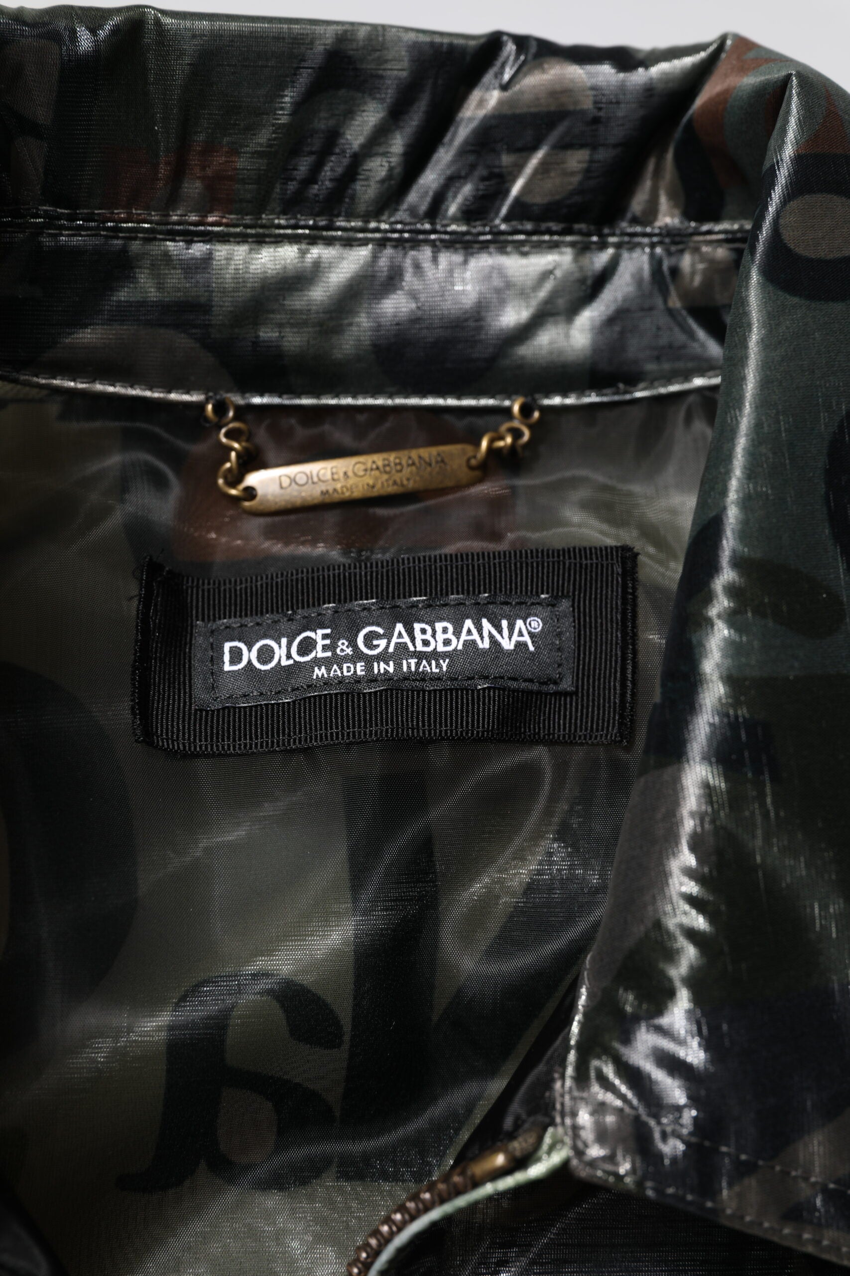 Dolce & Gabbana Green DG Logo Print Bomber Full Zip Jacket | Regal Royce