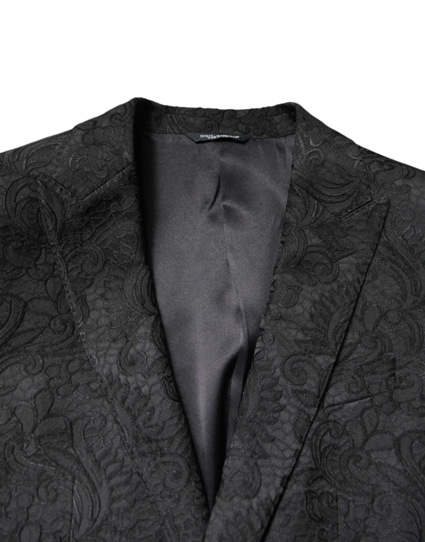 Dolce & Gabbana Black Floral Jacquard Coat Jacket Blazer | Regal Royce