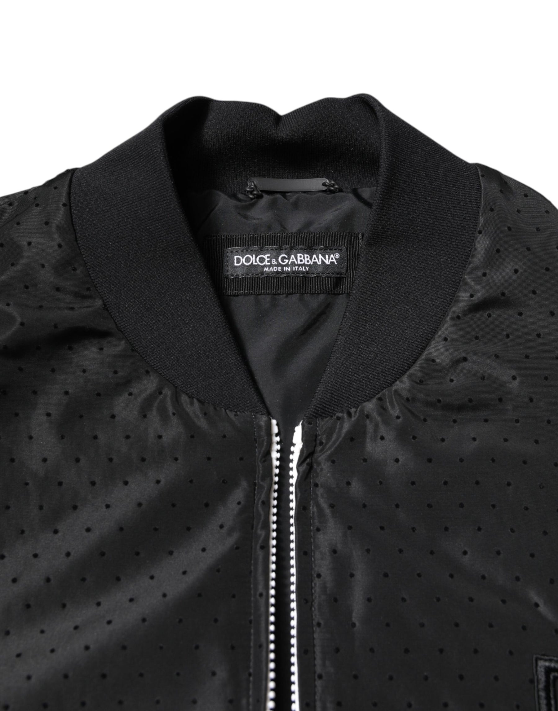 Dolce & Gabbana Black Long Sleeves Full Zip Bomber Jacket | Regal Royce