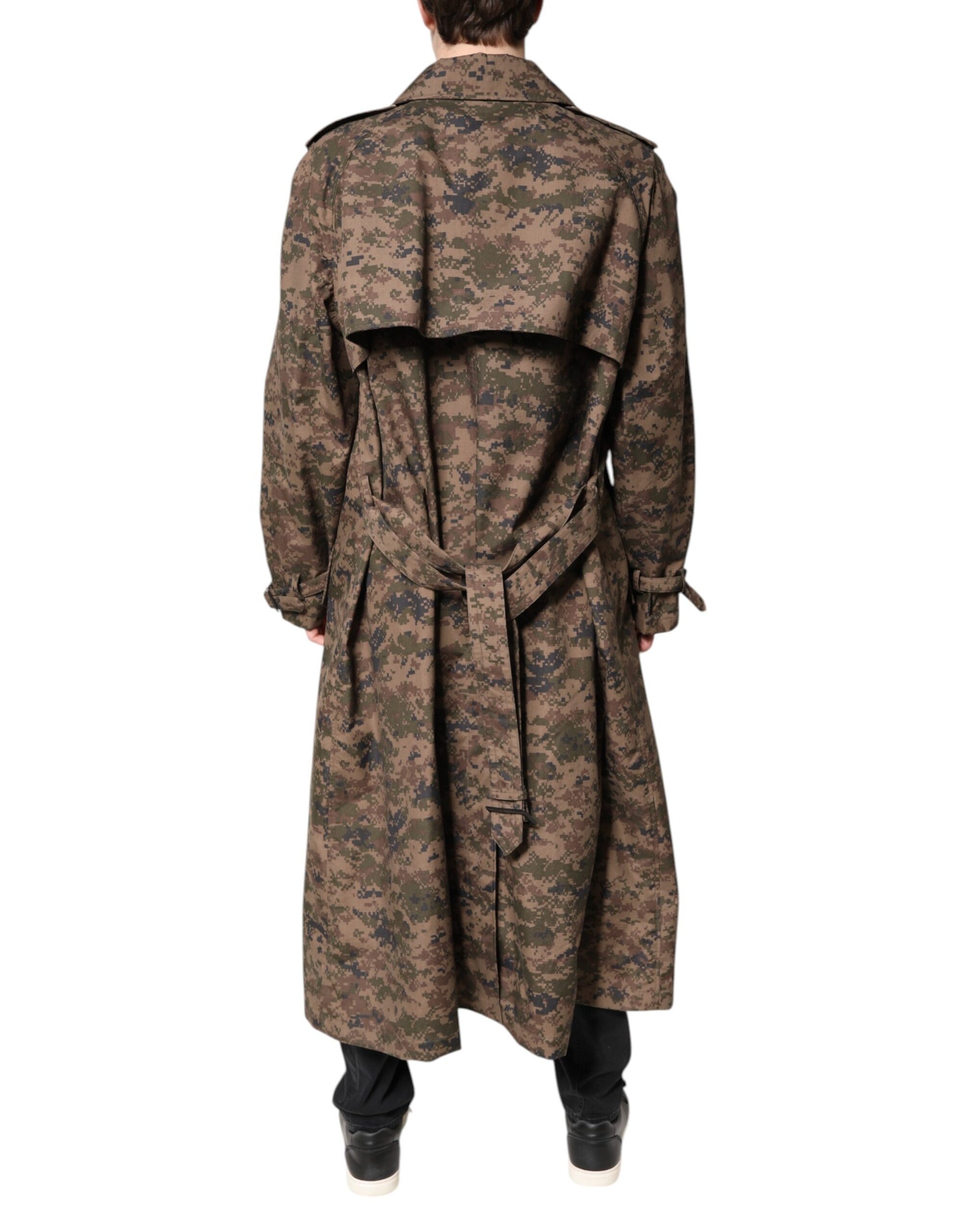 Dolce & Gabbana Multicolor Camouflage Double Breasted Coat Jacket | Regal Royce