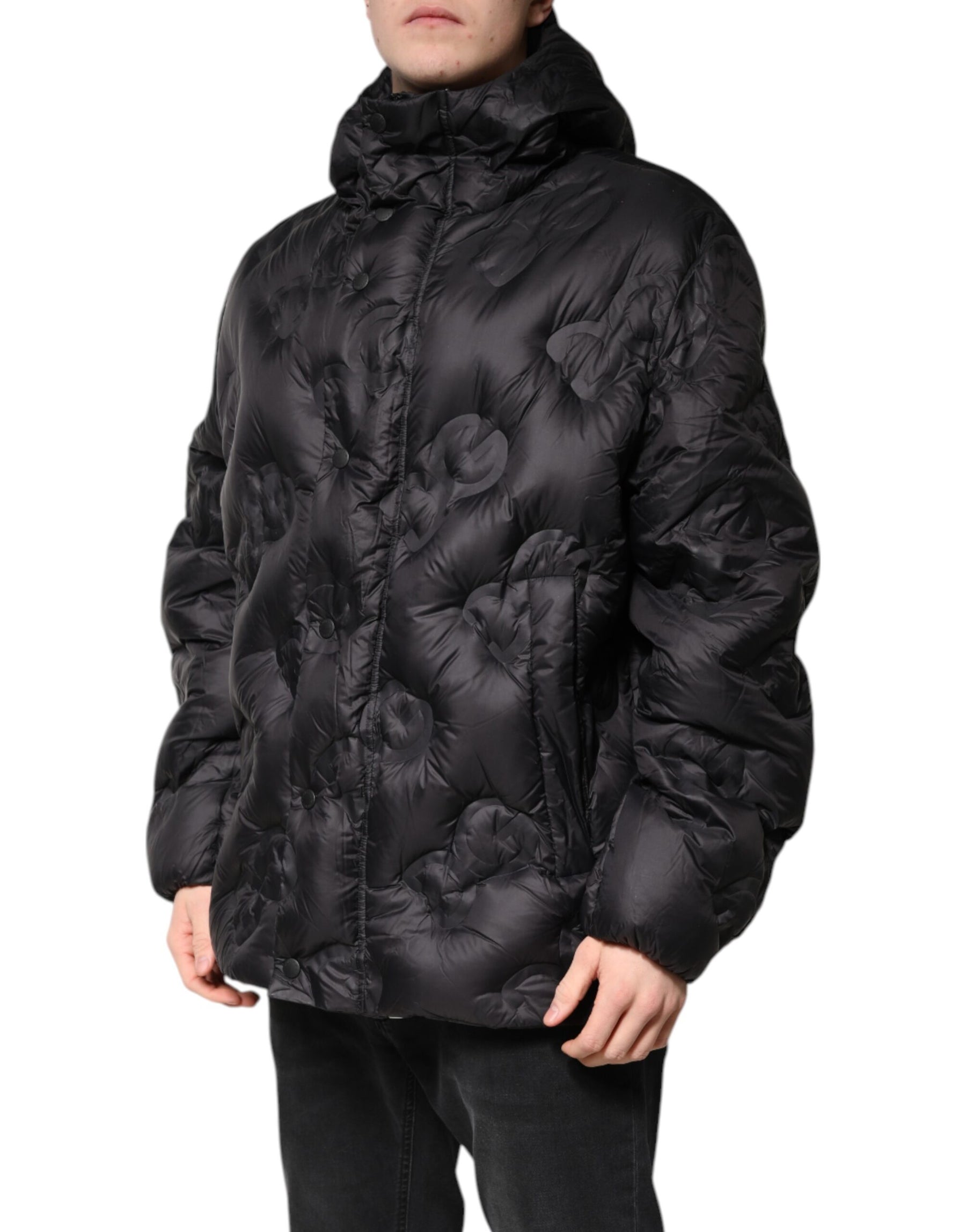 Dolce & Gabbana Black Hooded Parka Coat Winter Jacket | Regal Royce