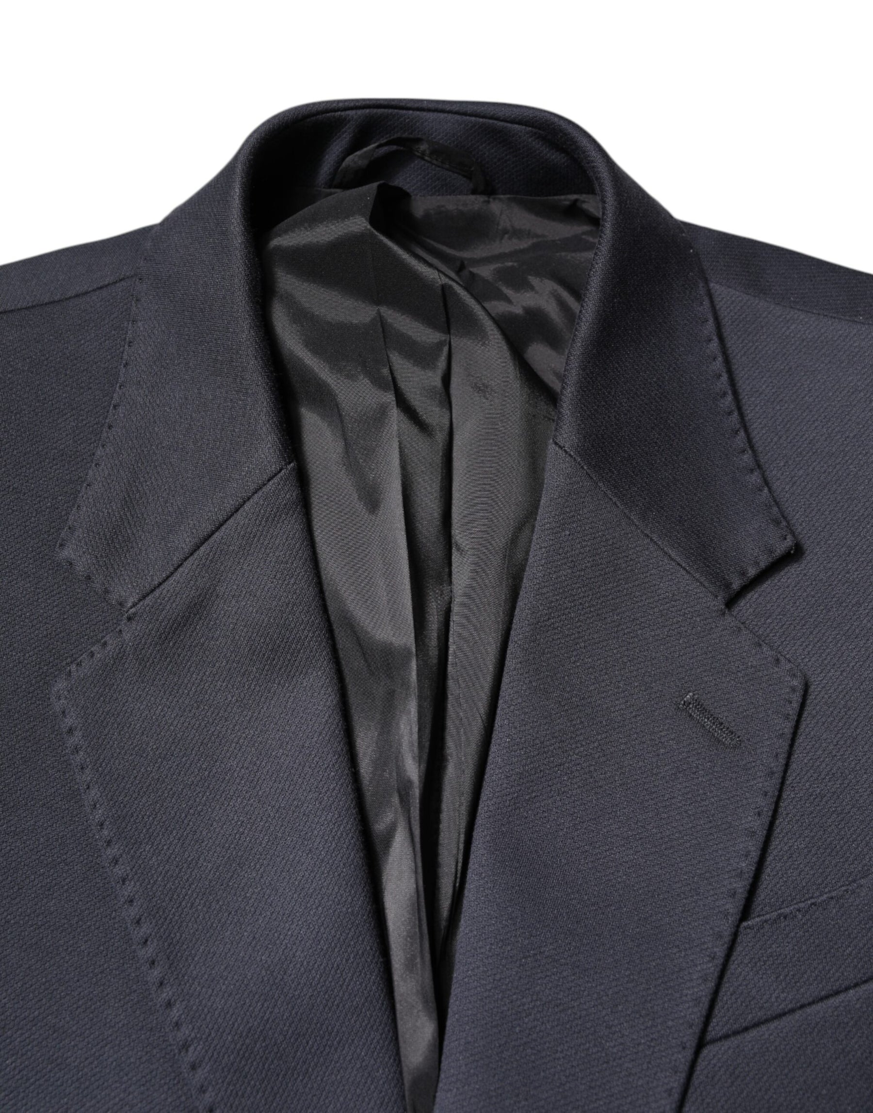 Dolce & Gabbana Dark Blue Cotton Men Jacket Coat Suit Blazer | Regal Royce