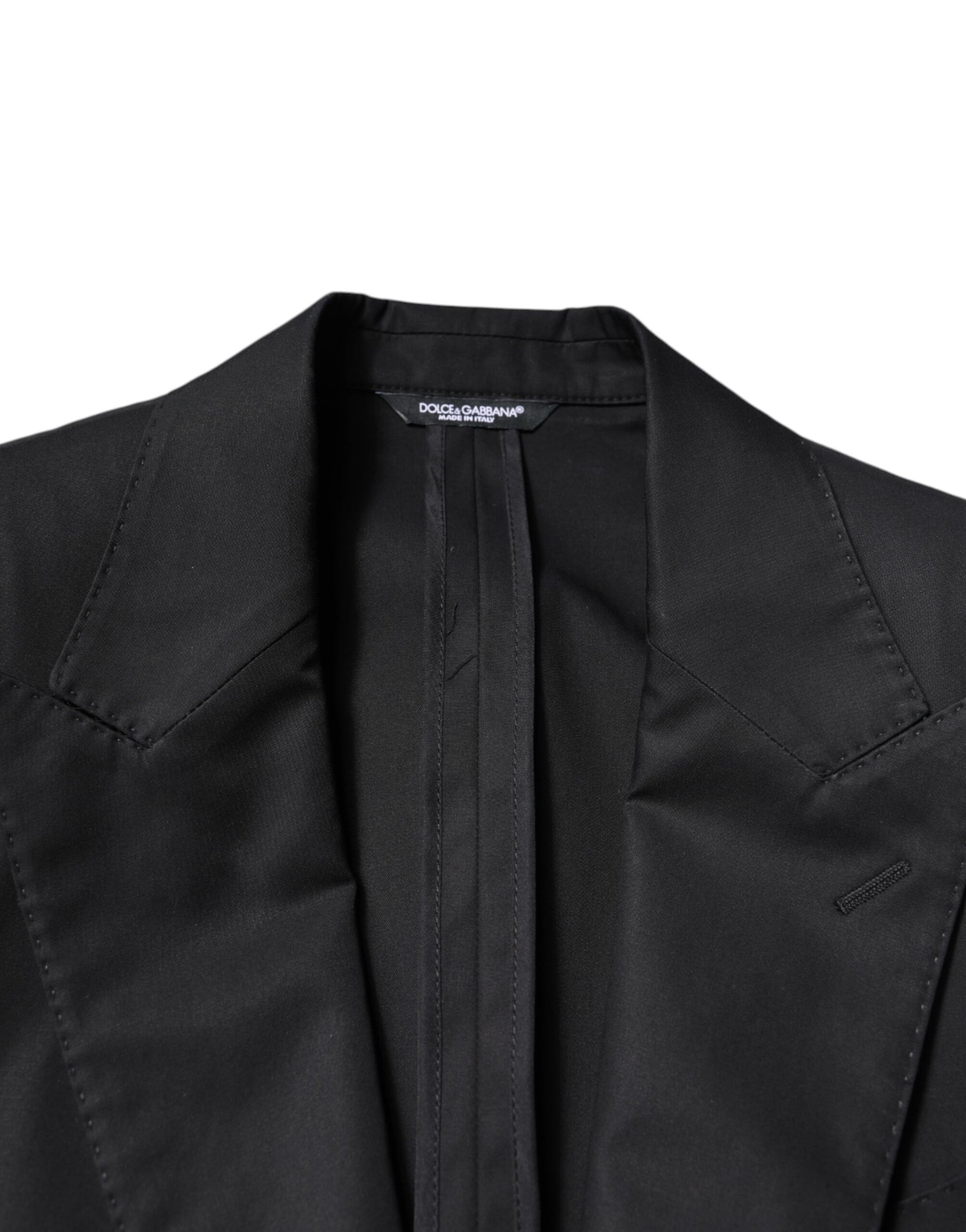 Dolce & Gabbana Black Cotton Single Breasted Men Coat Blazer | Regal Royce