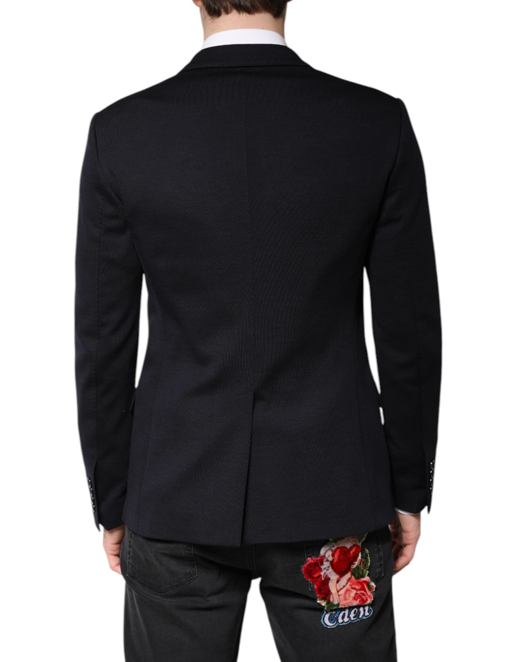 Dolce & Gabbana Black Wool Single Breasted Coat Suit Blazer | Regal Royce