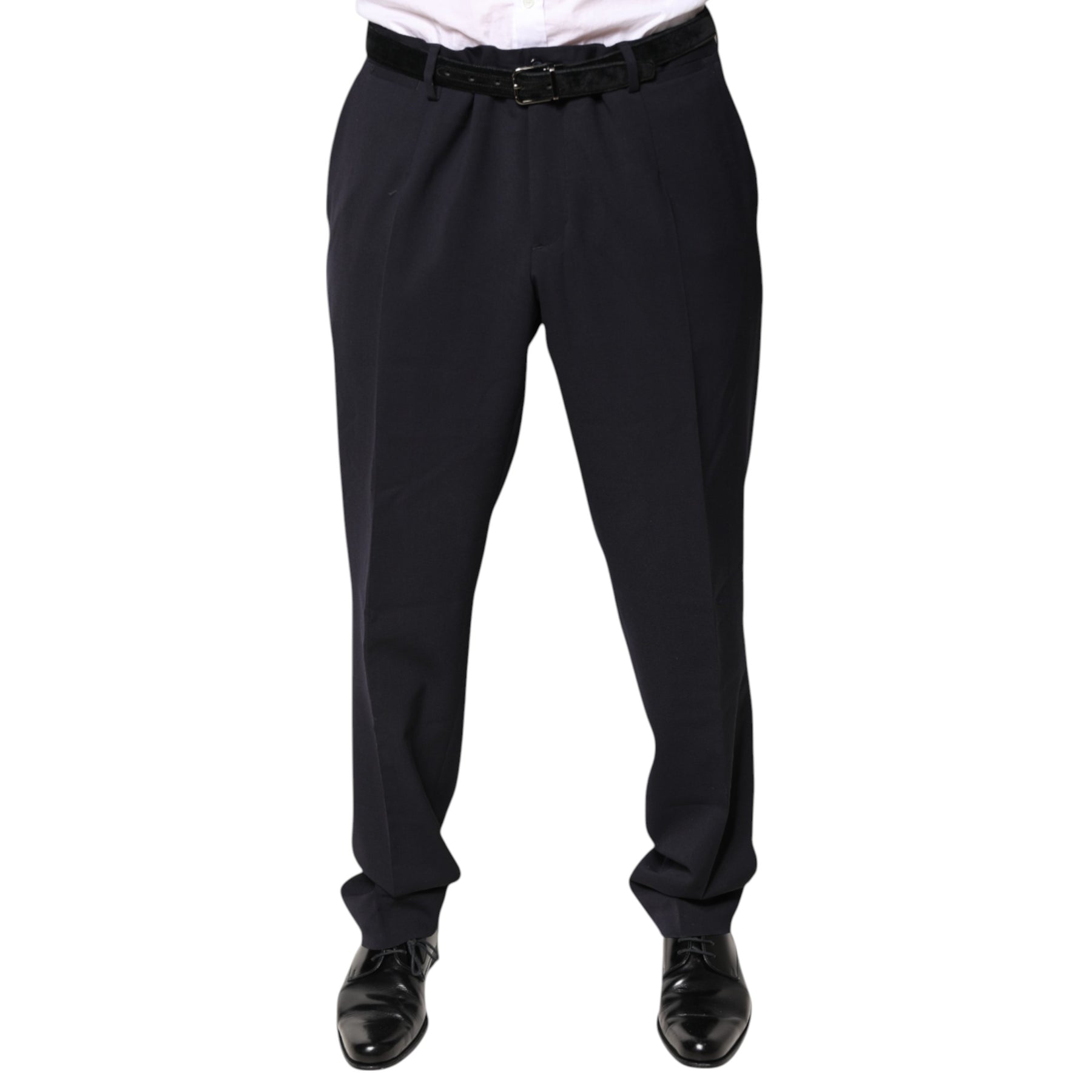 Dolce & Gabbana Black Wool Mid Waist Dress Pants | Regal Royce