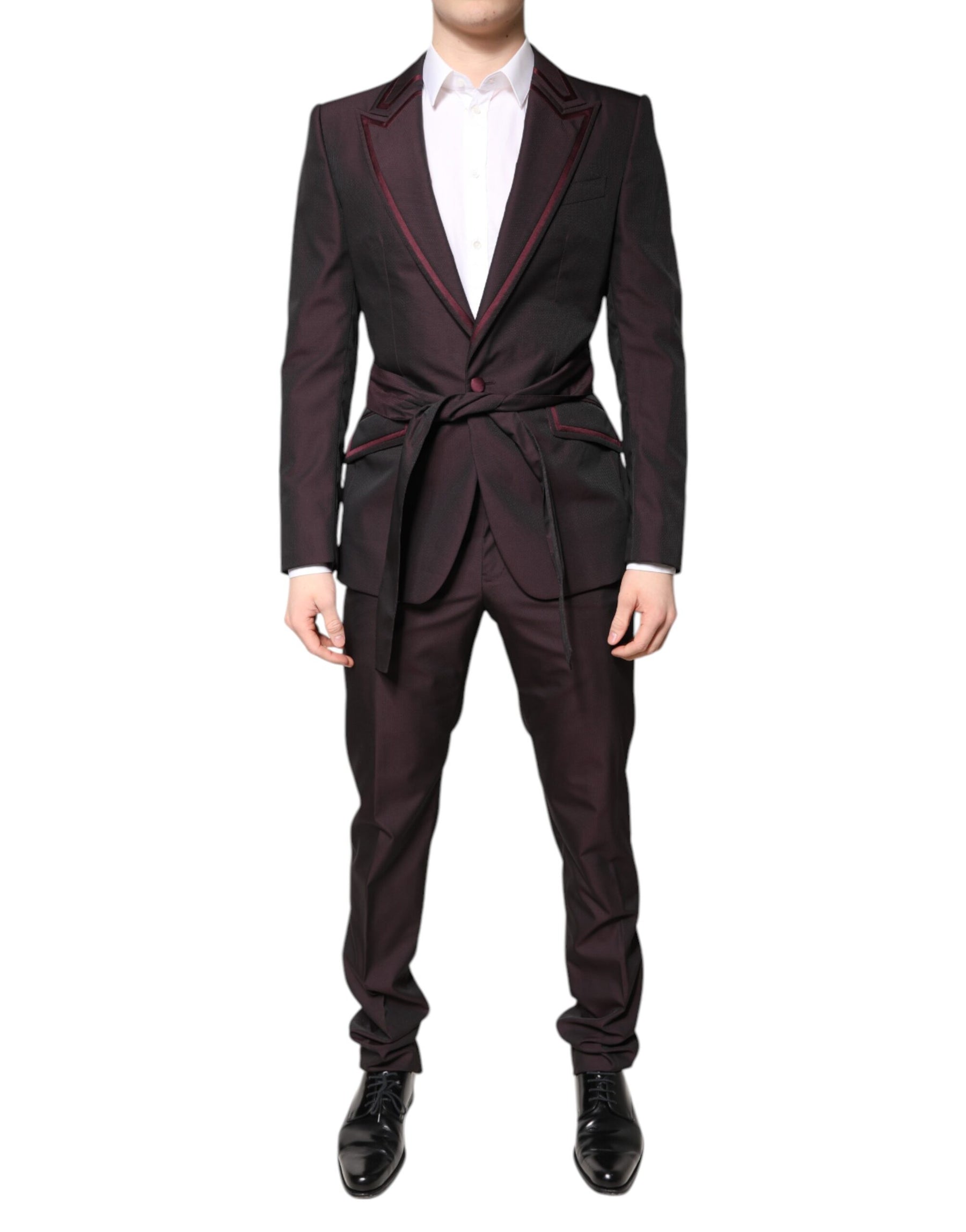 Dolce & Gabbana Maroon Single Breasted Formal 2 Piece Suit | Regal Royce