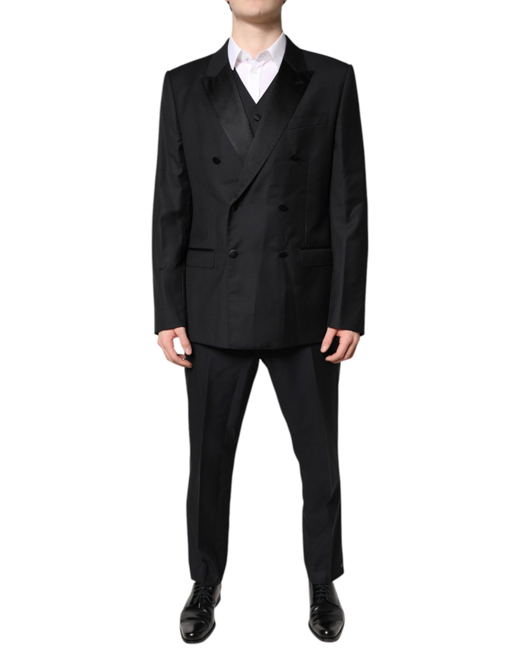 Dolce & Gabbana Black Double Breasted Formal 3 Piece Suit | Regal Royce