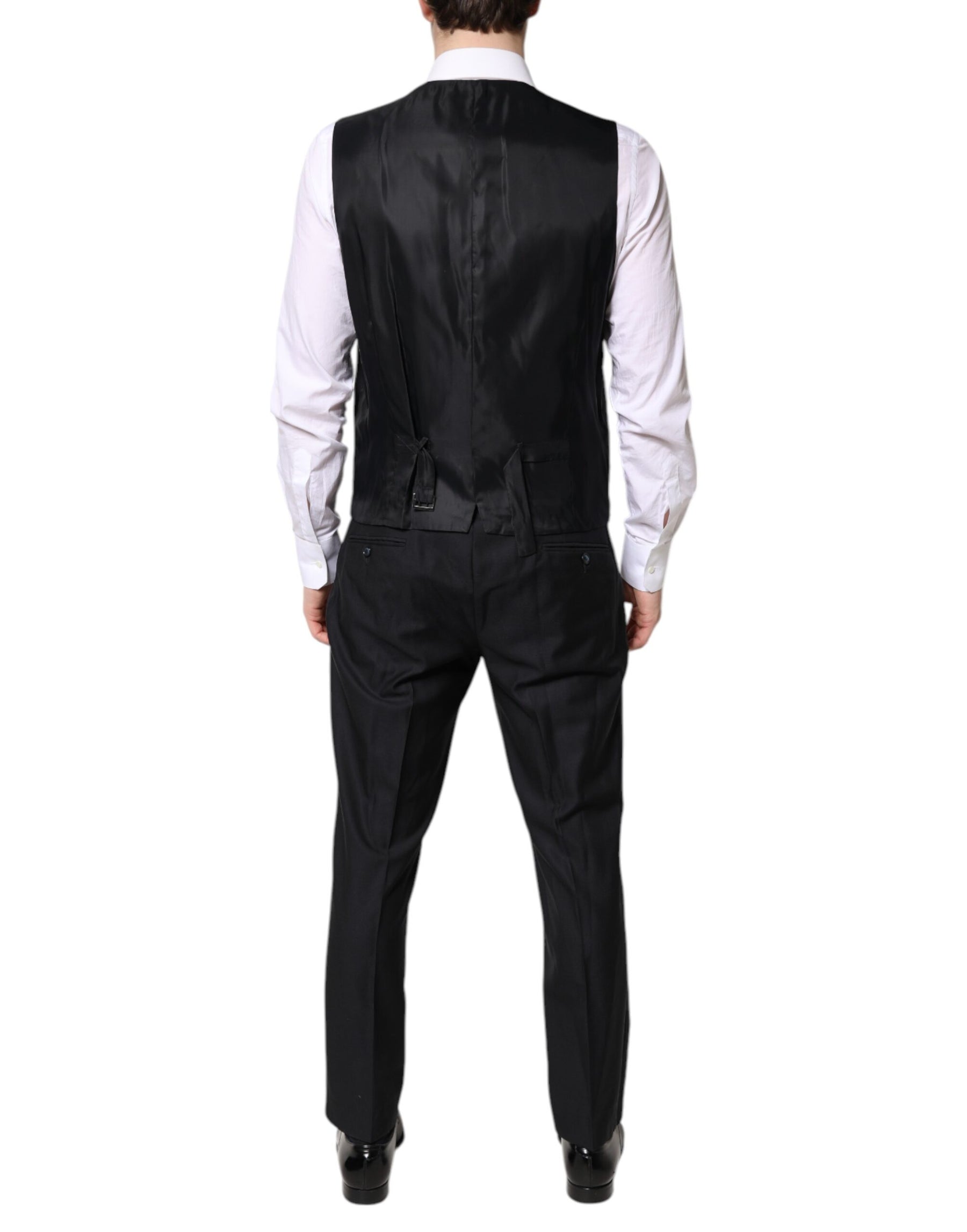 Dolce & Gabbana Black Double Breasted Formal 3 Piece Suit | Regal Royce
