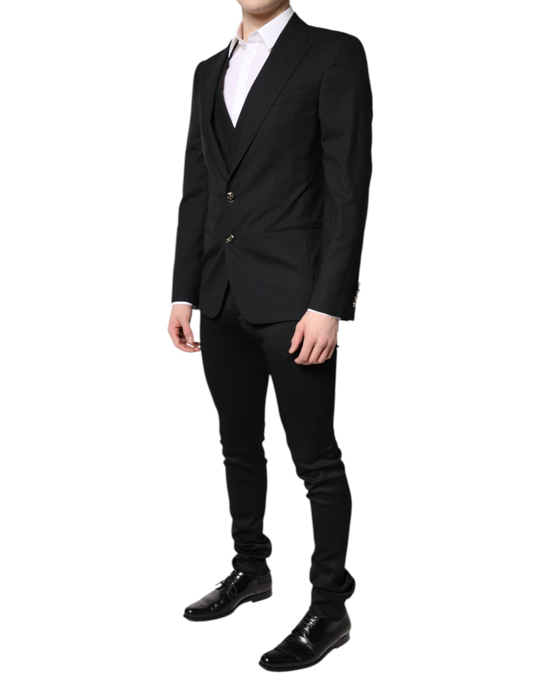 Dolce & Gabbana Black Single Breasted Formal Blazer with Vest | Regal Royce