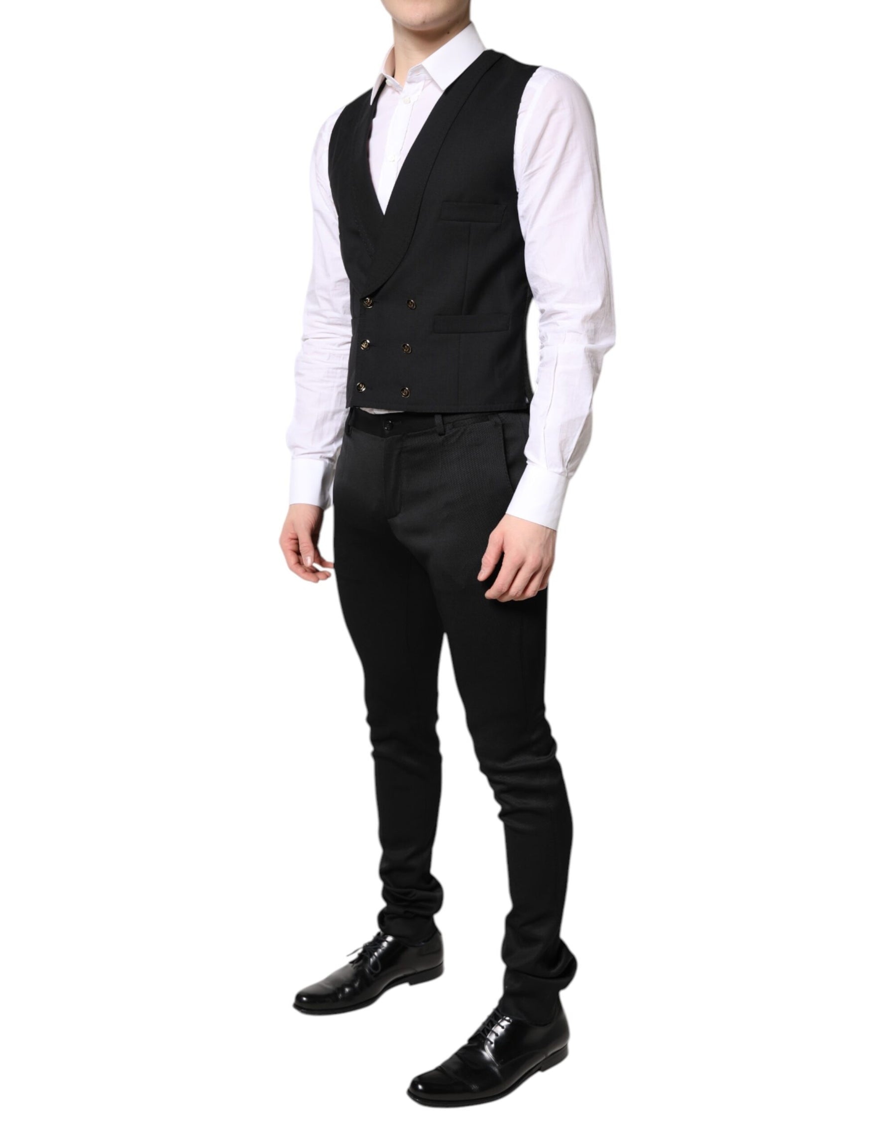 Dolce & Gabbana Black Single Breasted Formal Blazer with Vest | Regal Royce