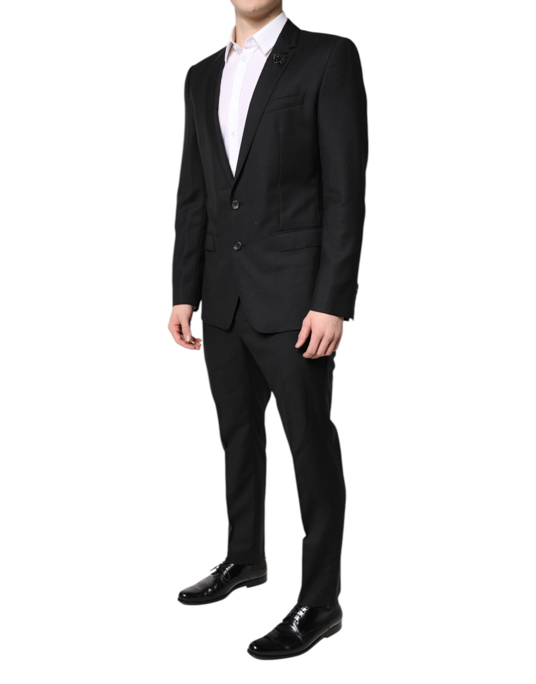 Dolce & Gabbana Black Wool Single Breasted 2 Piece Suit | Regal Royce
