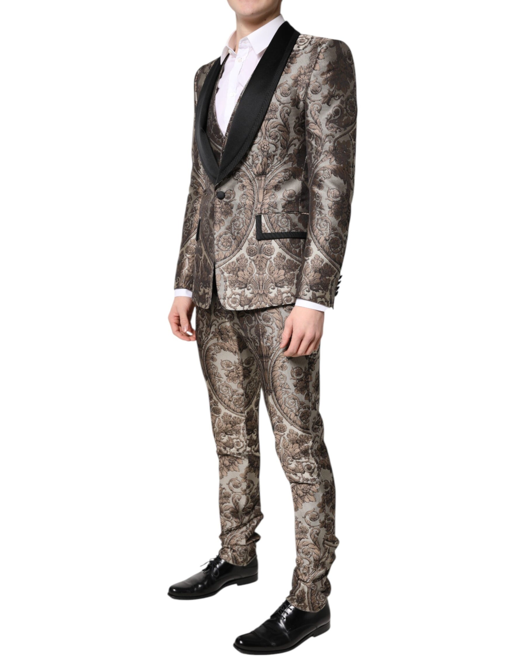 Dolce & Gabbana Multicolor Jacquard Single Breasted 3 Piece Suit | Regal Royce