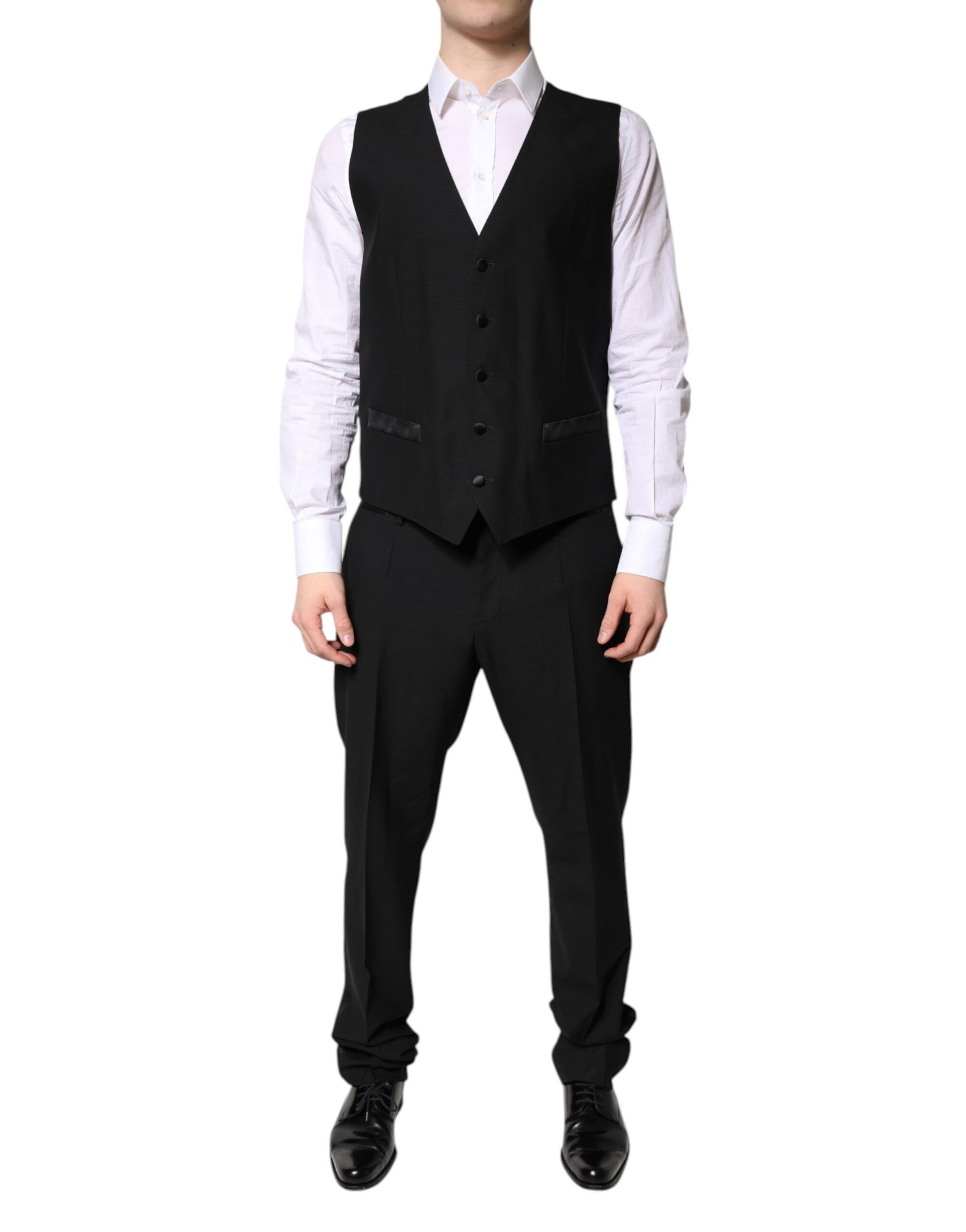 Dolce & Gabbana Black Single Breasted Formal 3 Piece Suit | Regal Royce