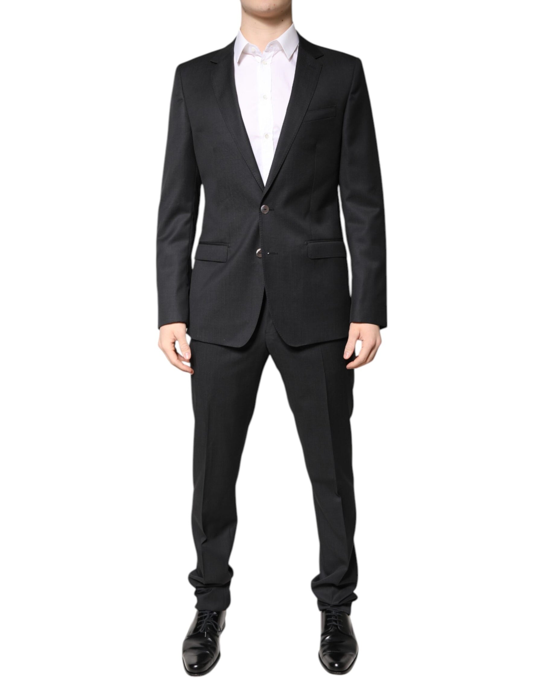 Dolce & Gabbana Dark Gray Wool Single Breasted 2 Piece Suit | Regal Royce