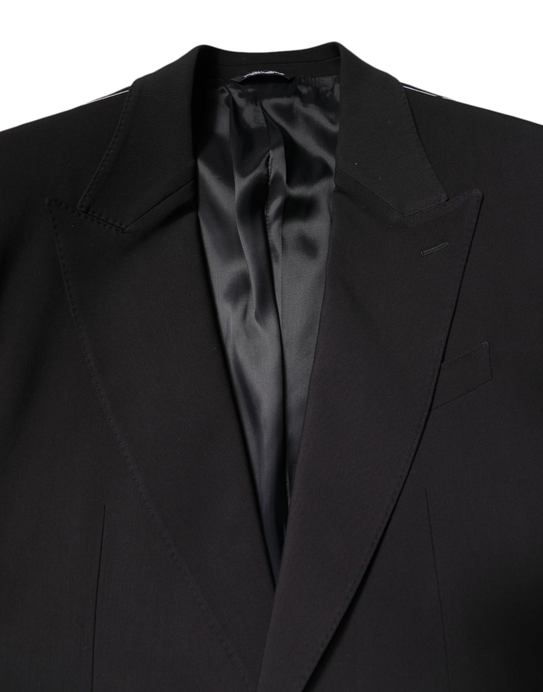 Dolce & Gabbana Black Cotton Single Breasted 2 Piece Suit | Regal Royce